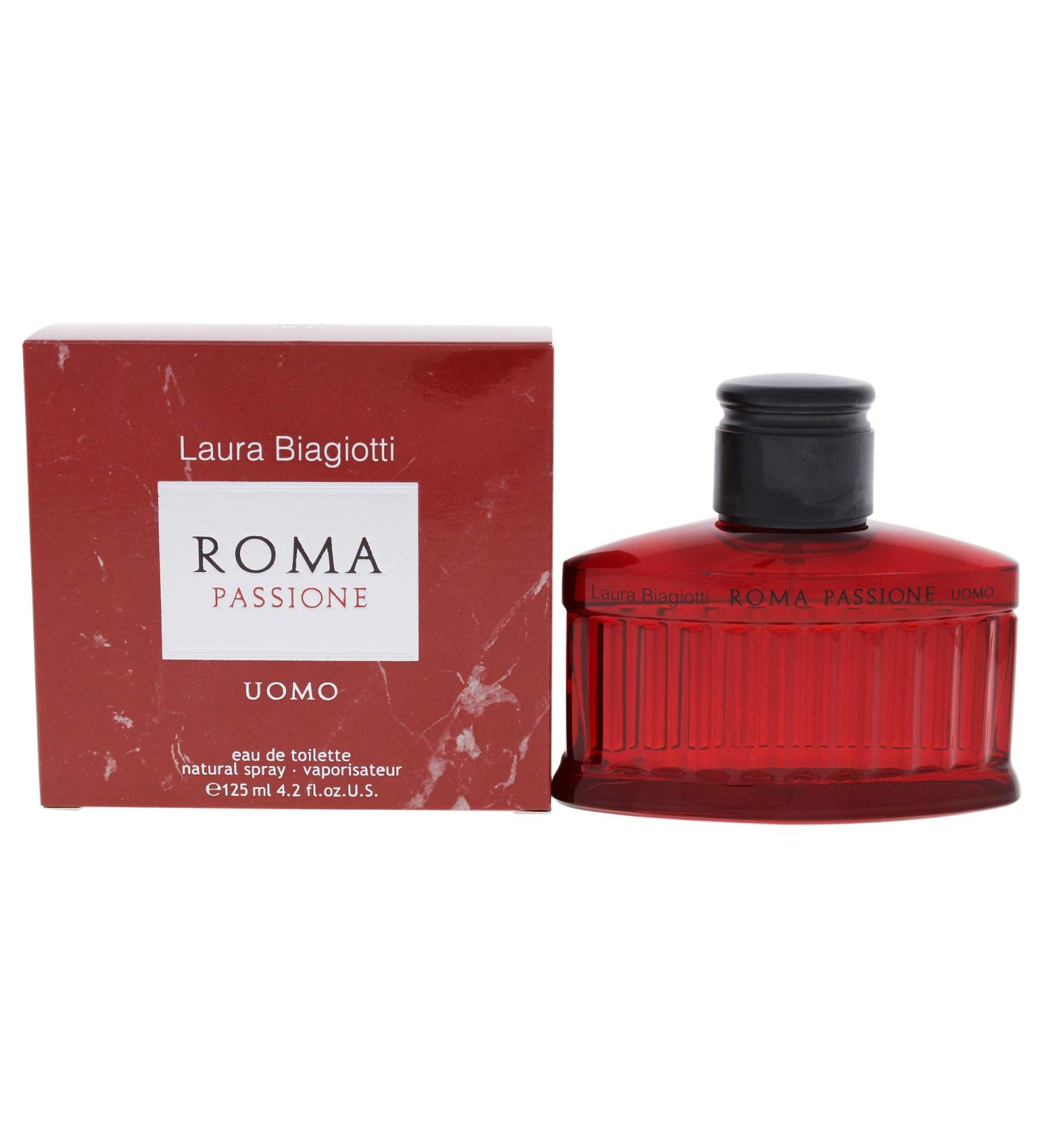 Laura Biagiotti Roma Passione for Men - Fresh Strong and Persistent Scent - Opens with Yellow Mandarin Cardamom and Elemi - Perfect for Date Night or Evening Out - 4.2 oz EDT Spray