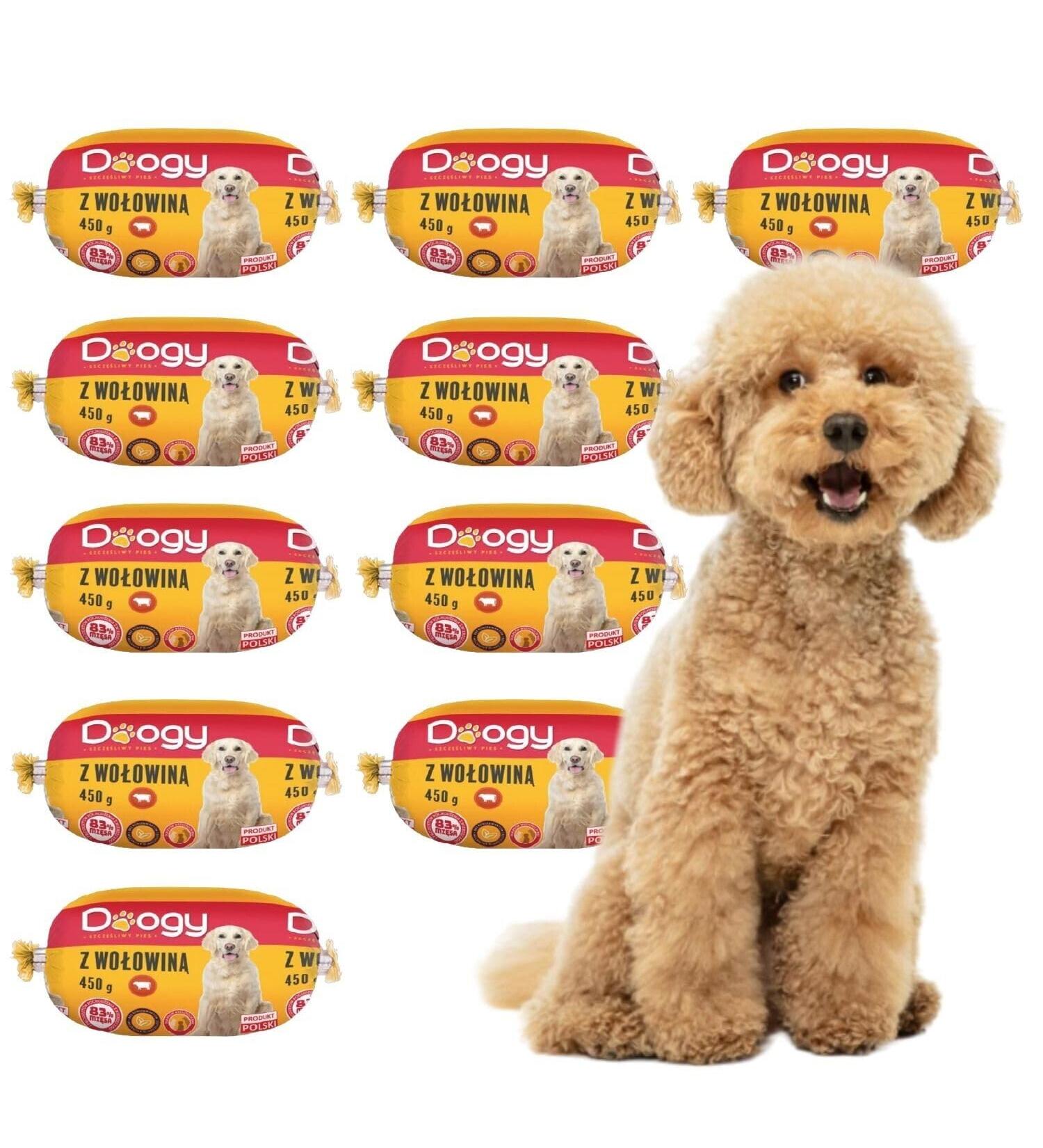30 x 450g Dog Sausage | Beef Roll | Wet Dog Food | Dog Sausage | Sausage Dog Food with Premium Beef - Buy Online on GoSupps.com