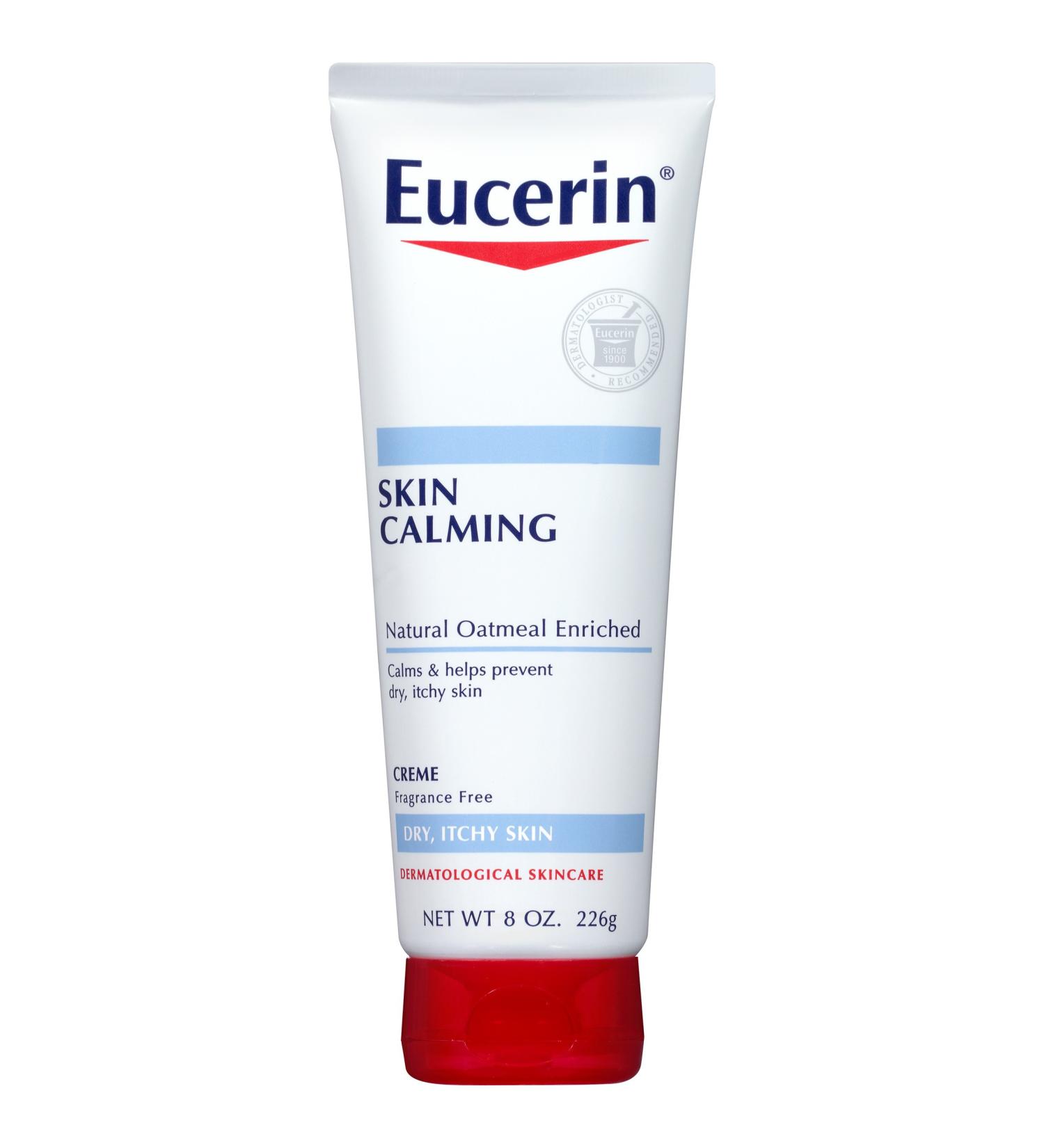 Eucerin Skin Calming Cream - 8 oz Full Body Lotion for Dry Itchy Skin - Natural Oatmeal Enriched - Shop Internationally - Buy Online on GoSupps.com