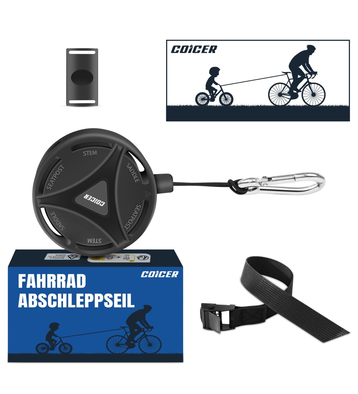Coicer 2m Bike Tow Rope for Children | Durable Bike Traction Rope | Parent-Child Training Rope for Kids' MTB Bikes - Buy Online on GoSupps.com