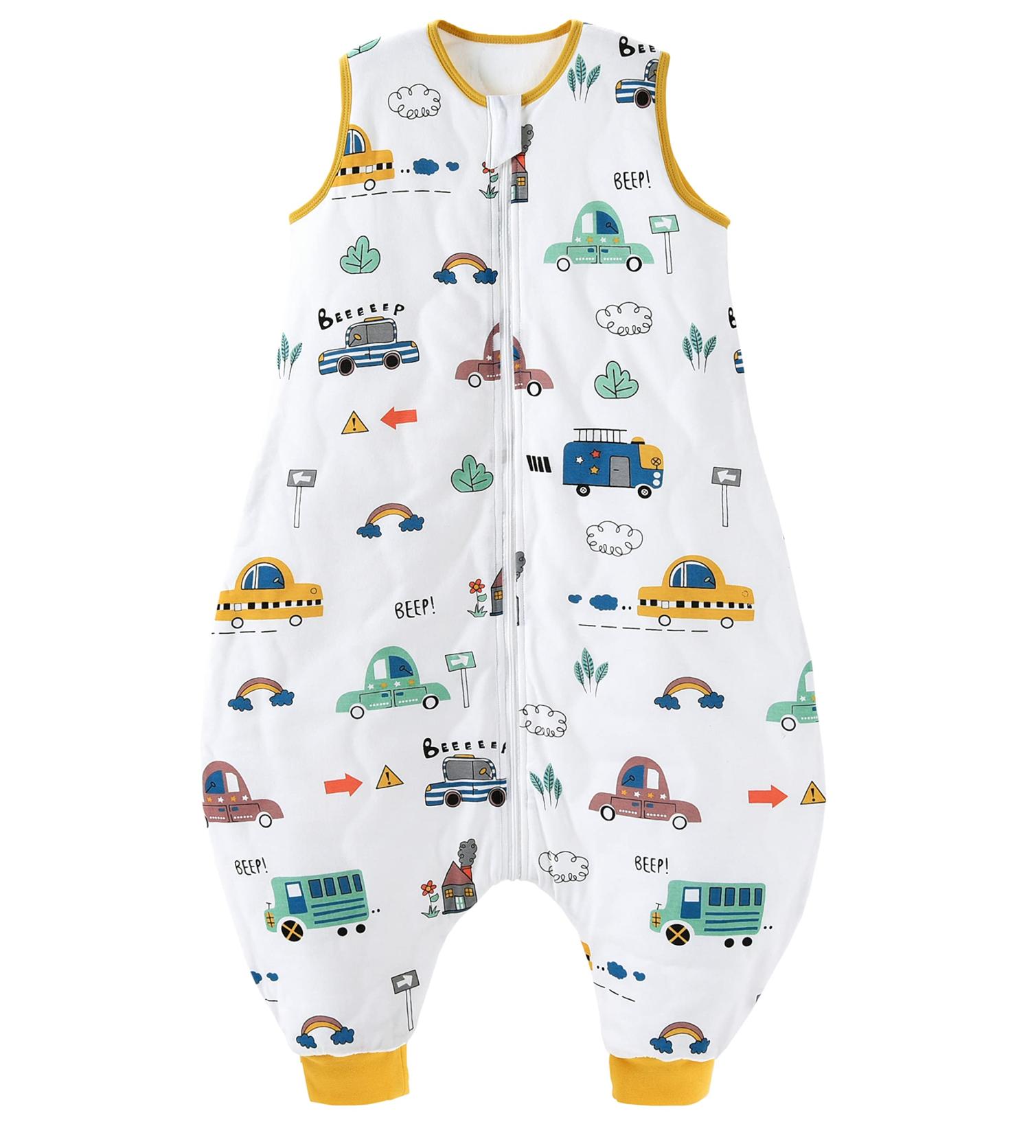 Chilsuessy Toddler Sleeping Bag with Feet | CPC Certified 2.5 Tog Baby Sleep Sack | Cotton Wearable Blanket City Traffic Print - 70cm/6-18 Months - Buy Online on GoSupps.com