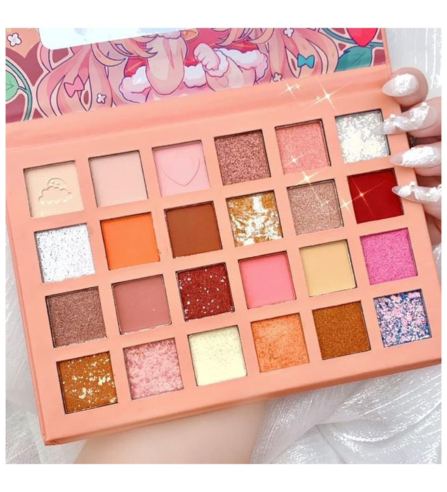 JOYTILLGU Beauty Palette 24 Colors Strawberry Girl Eyeshadow Palette Pile Glitter Pearl Waterproof Nature Color Shadow Cheap Eyeshadow Palette - Buy Online on GoSupps.com