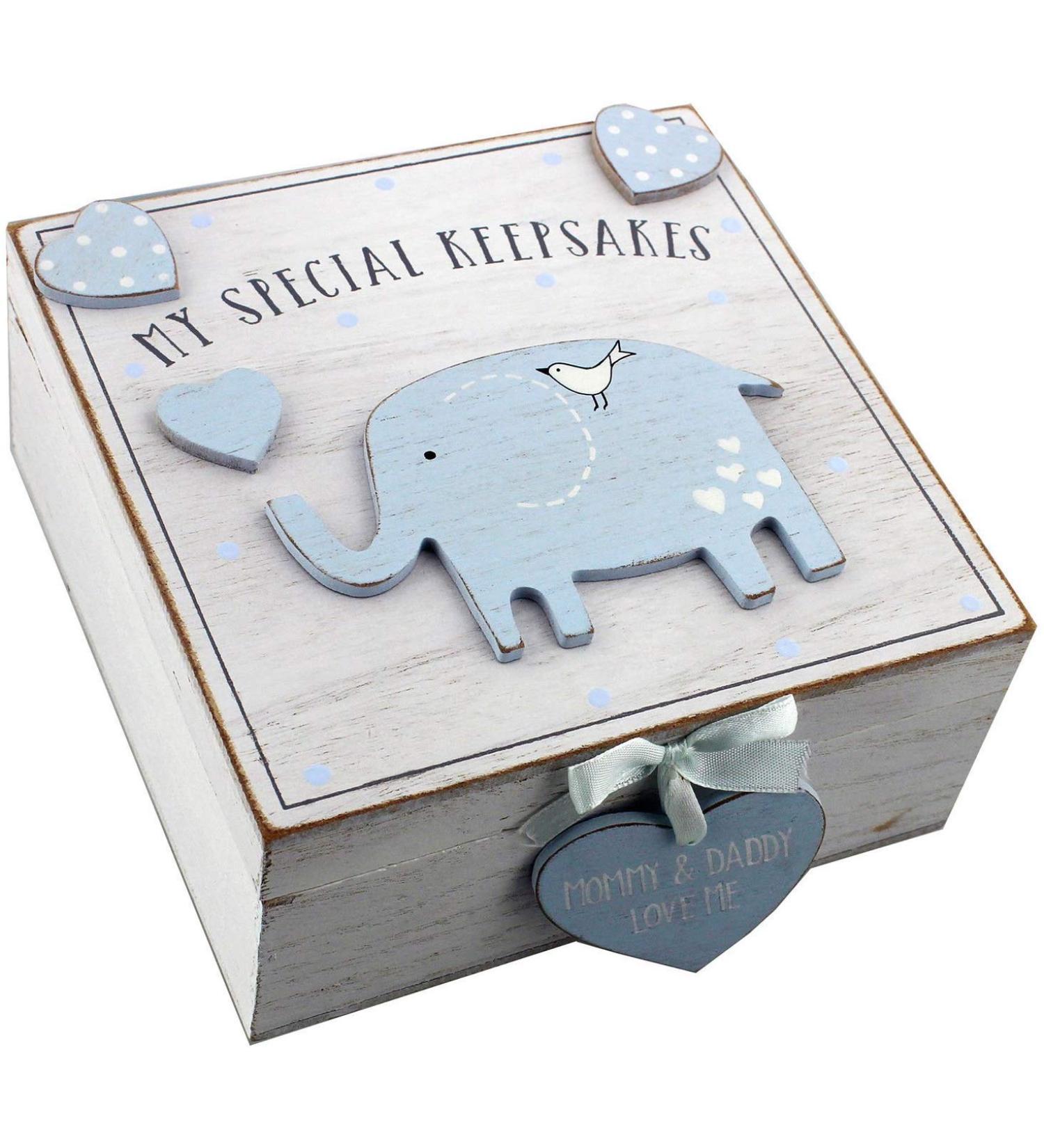 Oaktree Gifts Baby Boy Wooden Memories Keepsake Box Vintage Style - Buy Online on GoSupps.com
