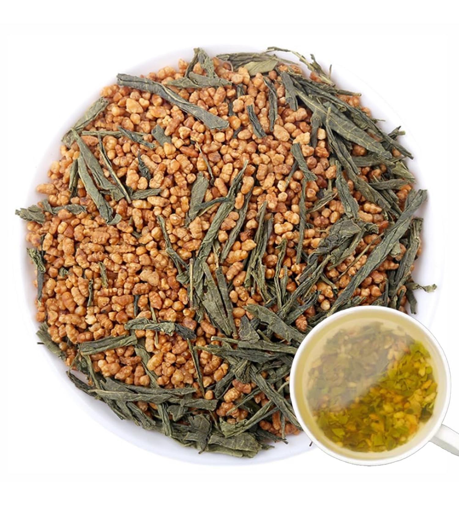 100% Genmaicha Tea 170g/5.99oz Genmaicha green tea with Matcha roasted brown rice tea Low caffeine Green Tea Loose Leaf - Buy Online on GoSupps.com