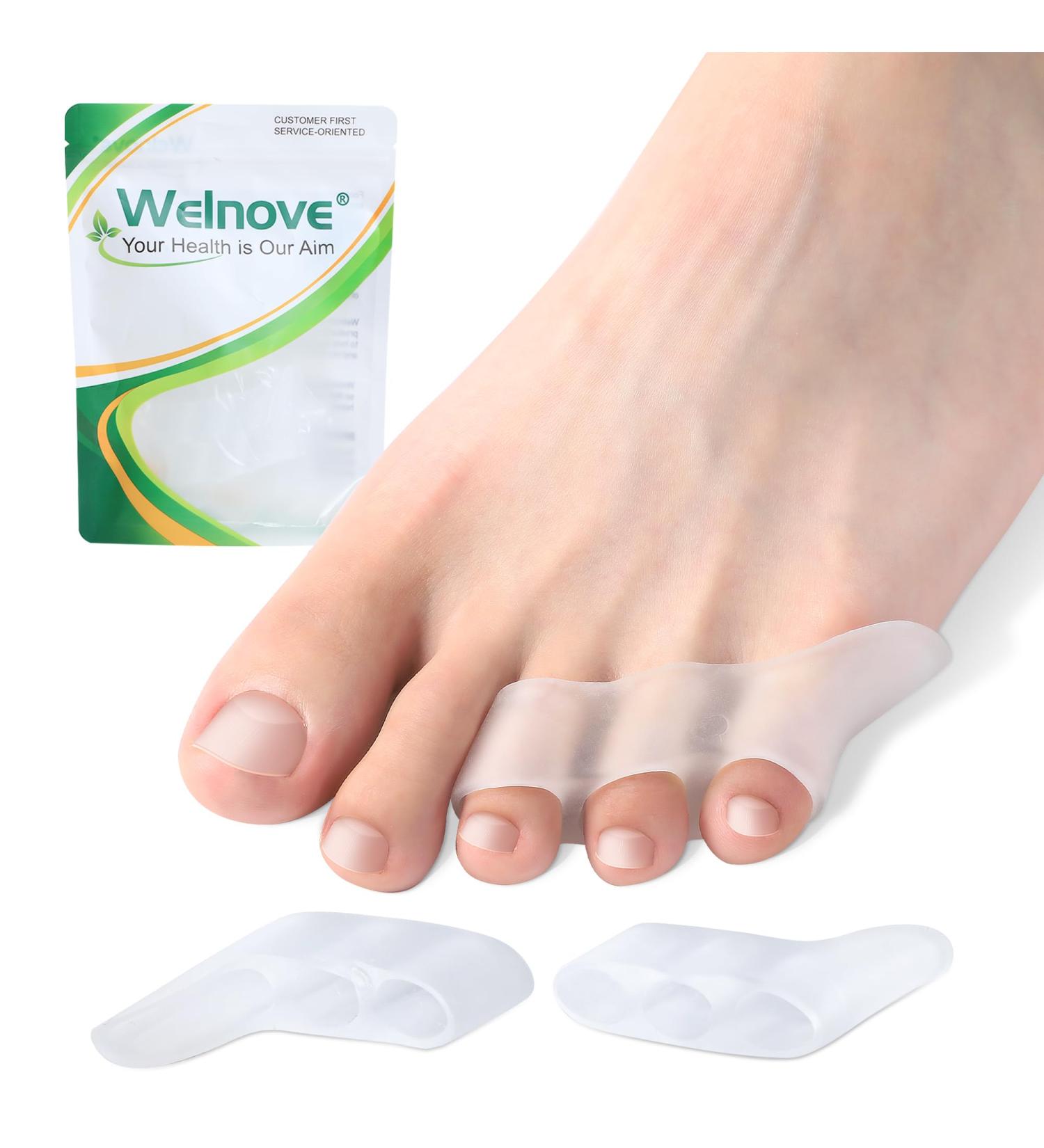Welnove Gel Pinky Toe Separators - 8 Pack Silicone Spacers & Bunion Cushions for Men & Women | Prevent Rubbing & Relieve Pressure - Buy Online on GoSupps.com