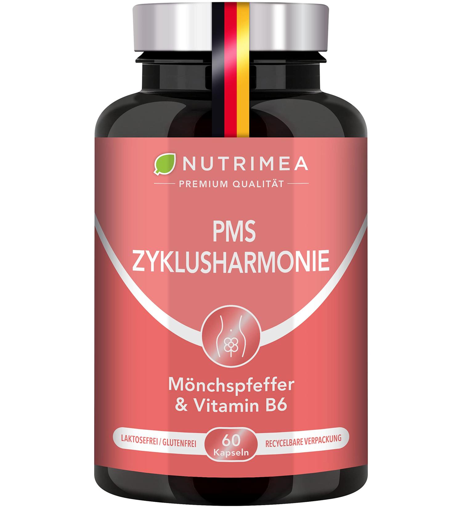 Buy PMS Cycle Harmony Supplement - Vegan Capsules for Pain Relief | Nutrimea - Lemon Balm Monk Pepper & Saffran Safrinside  - Buy Online on GoSupps.com