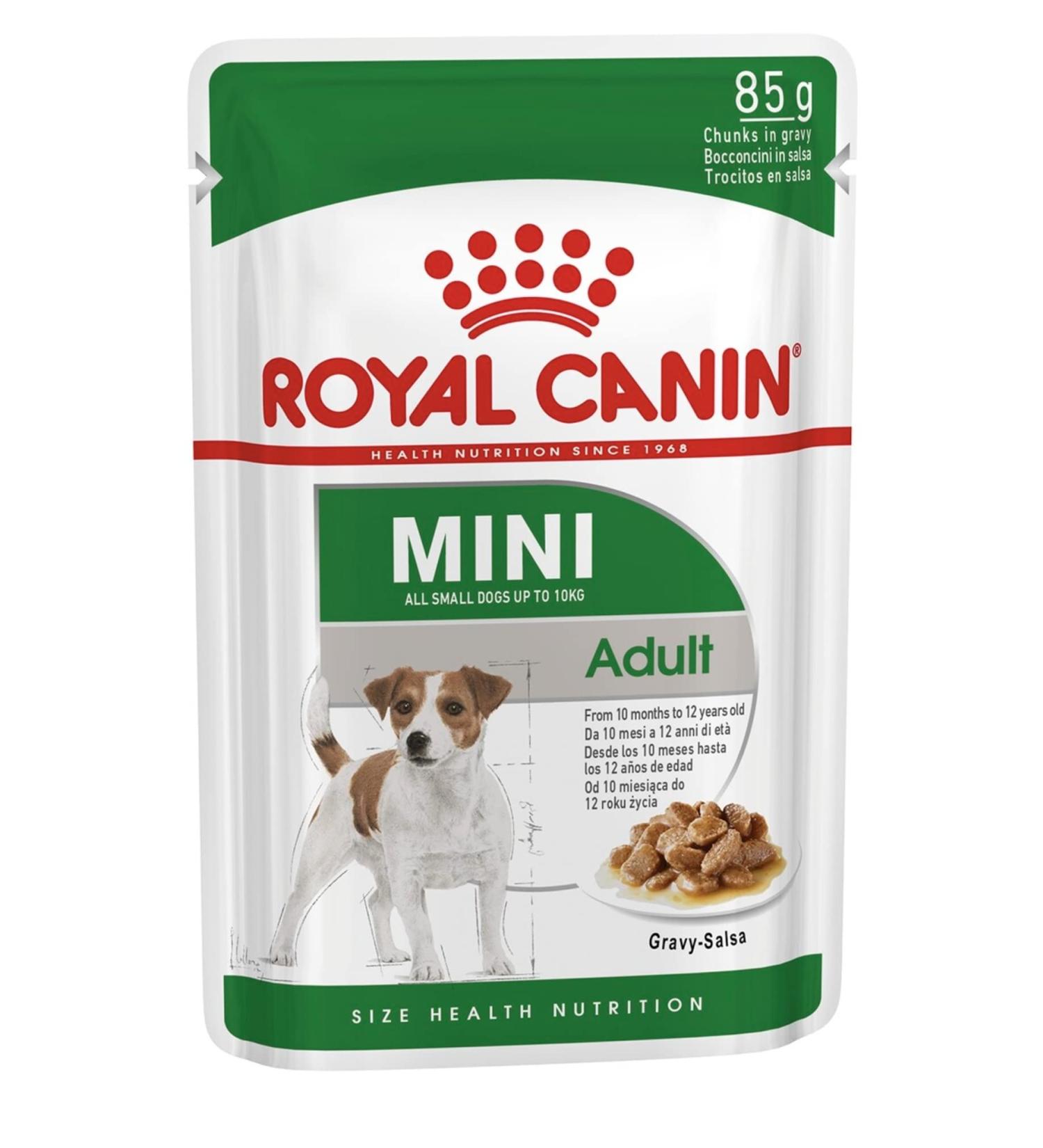 Royal Canin Mini Adult Wet Food Pouches 85g (Pack of 48) Meat 4.08 kg (Pack of 1) - Buy Online on GoSupps.com