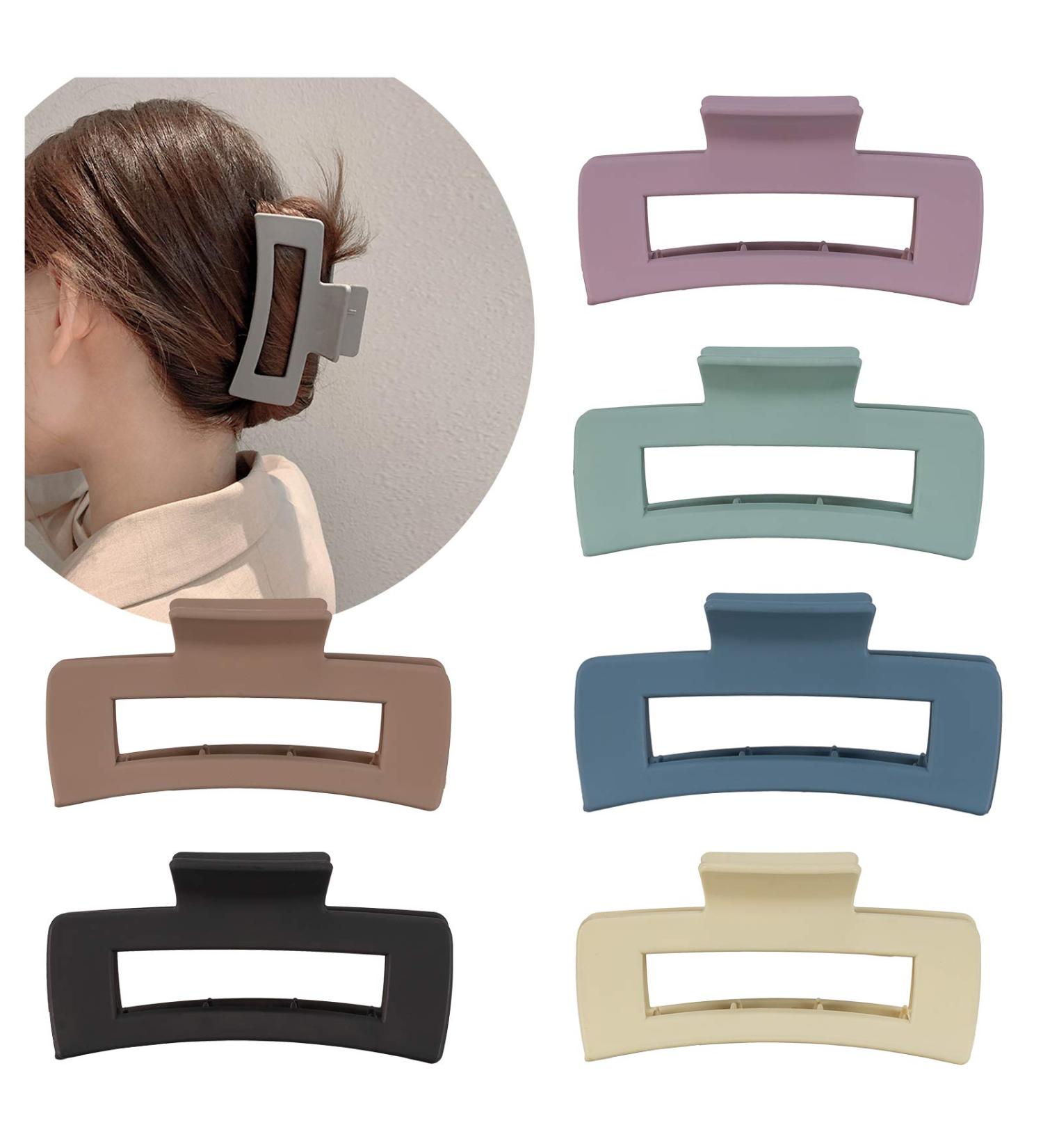 Whaline Hair Claw Clips - 6 Pack Matte Solid Color Hair Jaw Clamp - Buy Online on GoSupps.com