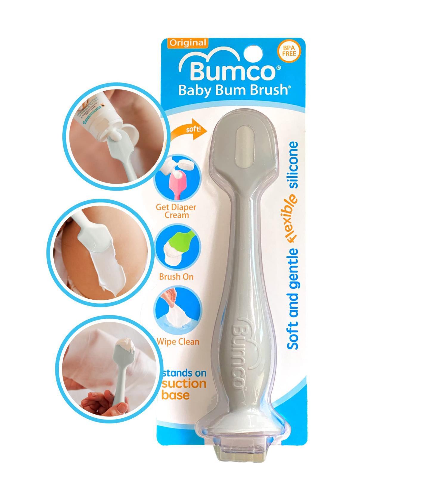 Bumco Baby Diaper Rash Cream Applicator - Baby Bum Brush for Butt Paste - Newborn Essentials and Baby Shower Gift - Gray - Buy Online on GoSupps.com