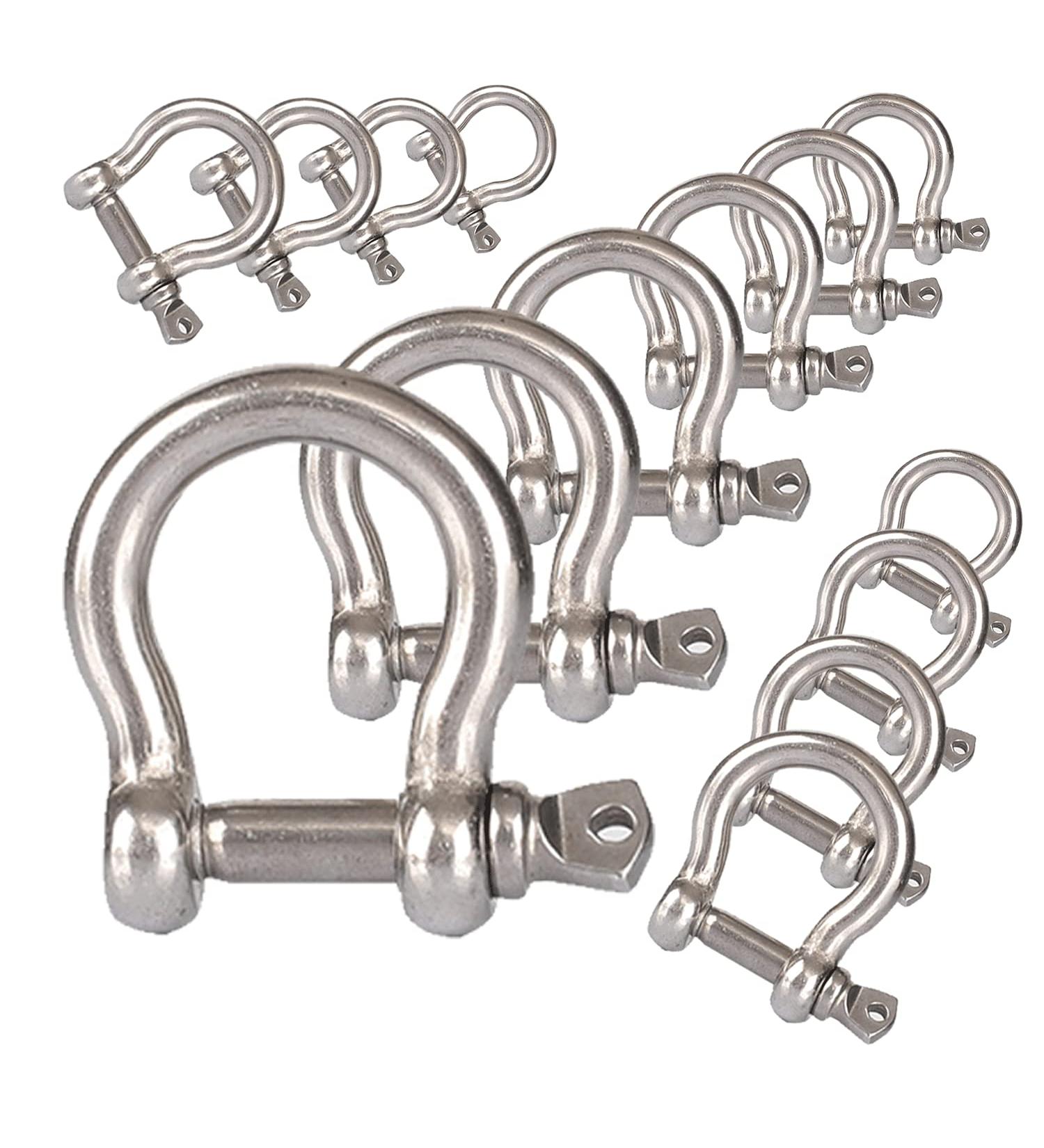 20PCS 1/4 Inch Screw Pin Anchor Shackle M6 Heavy Duty Stainless Steel Chain Shackle for Wirerope Lifting Paracord Outdoor Camping Survival Rope Bracelets Sliver - Buy Online on GoSupps.com