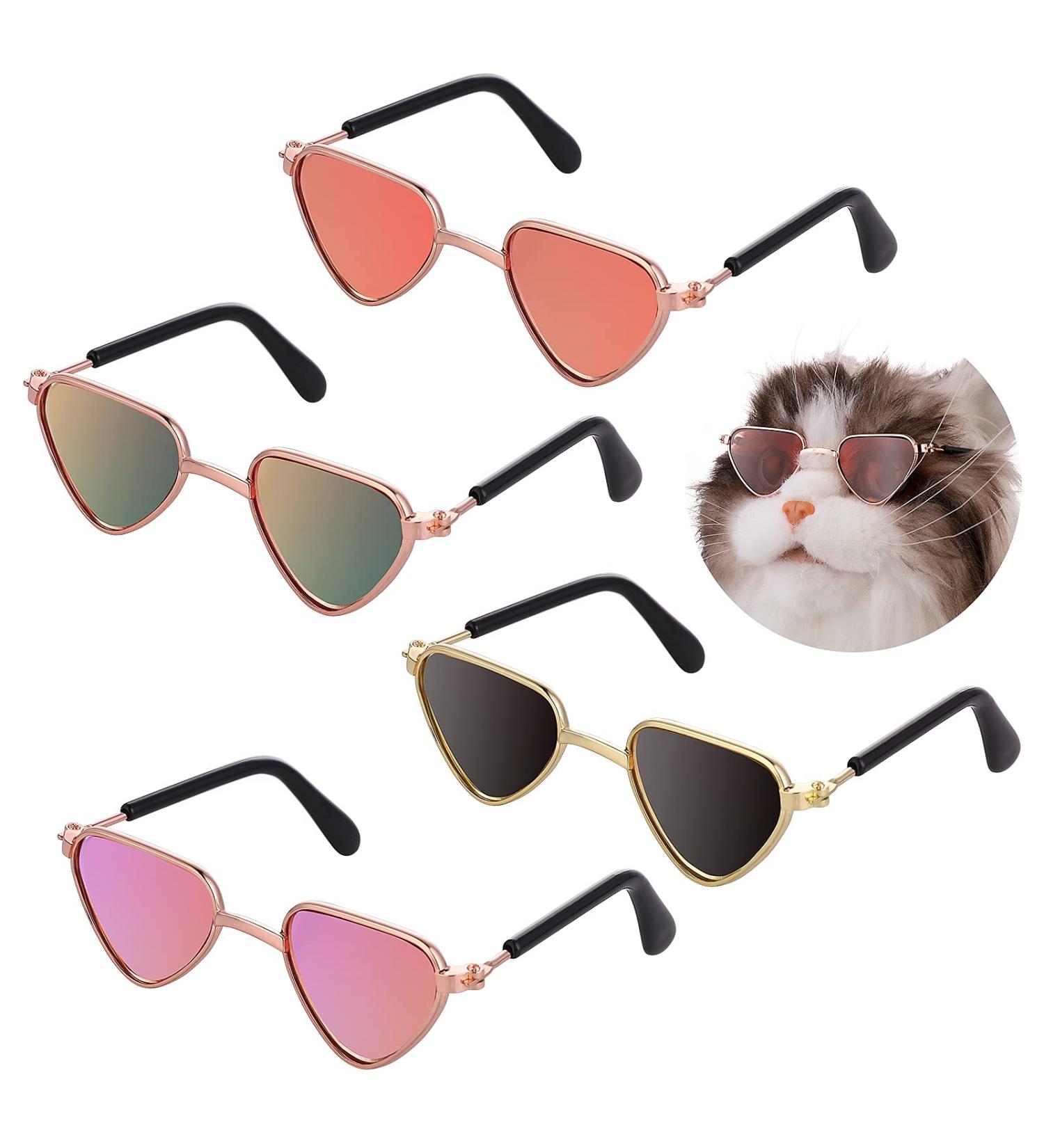 Molain Cat & Dog Sunglasses - UV Protection for Pets | 4 Pcs Triangle Cosplay Prop - Buy Online on GoSupps.com