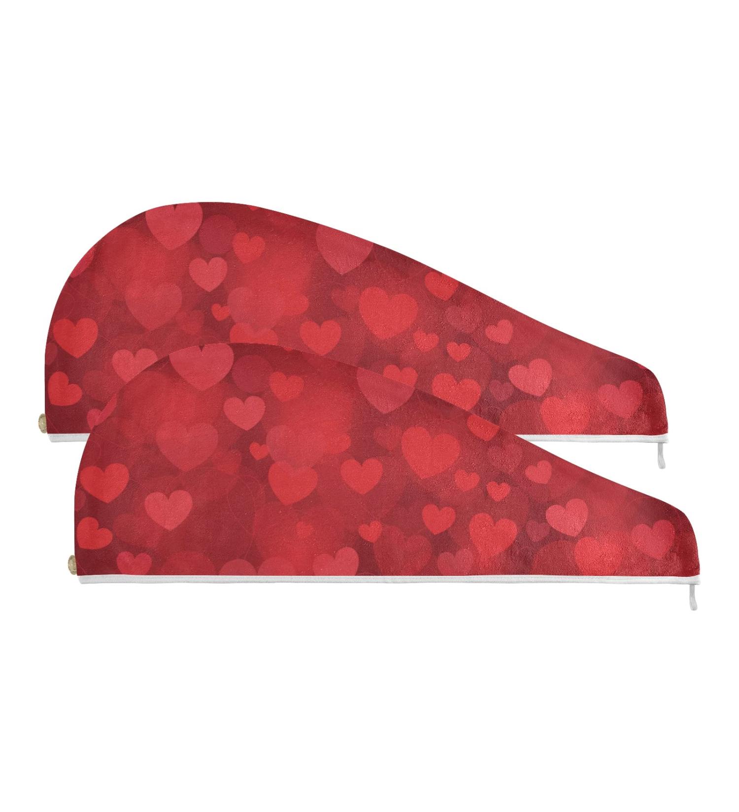 Microfiber Hearts Towel Quick Dry Shower Turban for Kids & Women - 2 Pack (9.5 x 24) | Perfect for Travel & Home - Buy Online on GoSupps.com