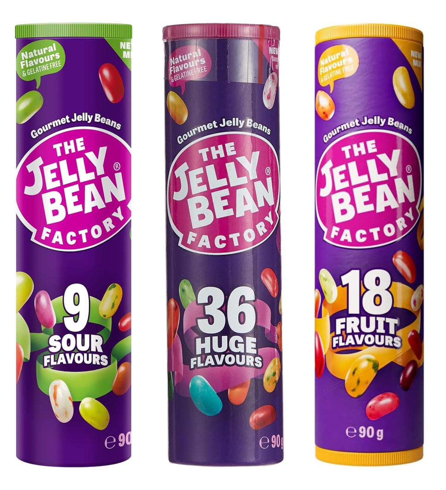Jelly Bean Factory Tubes Mix Pack | Sour Mix Tube Gourmet Mix Tube & Fruit Mix Tube (3 x 90g) - Buy Online on GoSupps.com