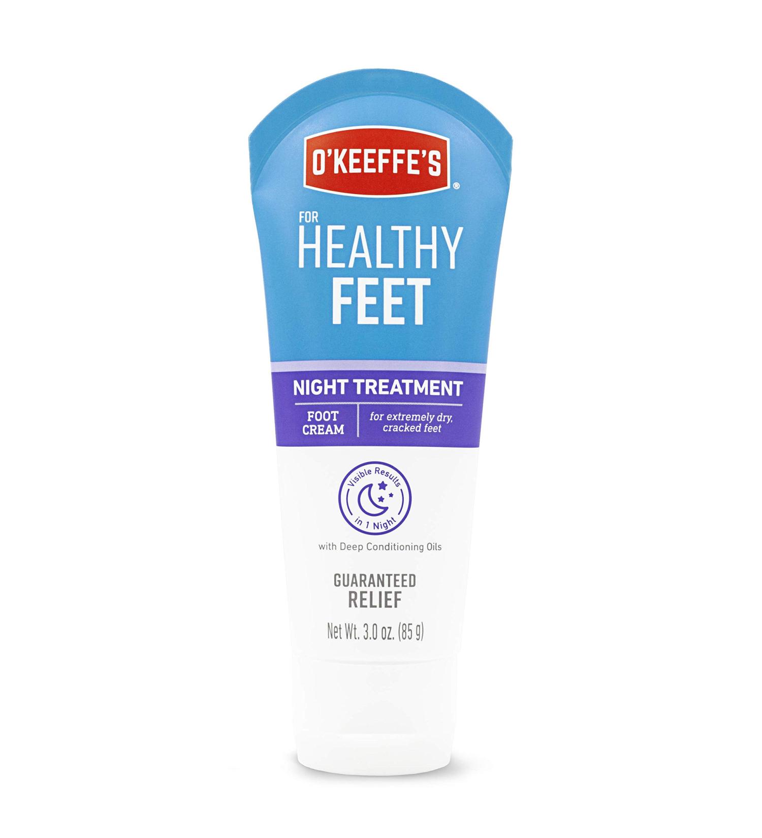 O'Keeffe's Healthy Feet Night Treatment Cream - 3.0 oz | Best Foot Care for Dry Cracked Skin - Buy Online on GoSupps.com