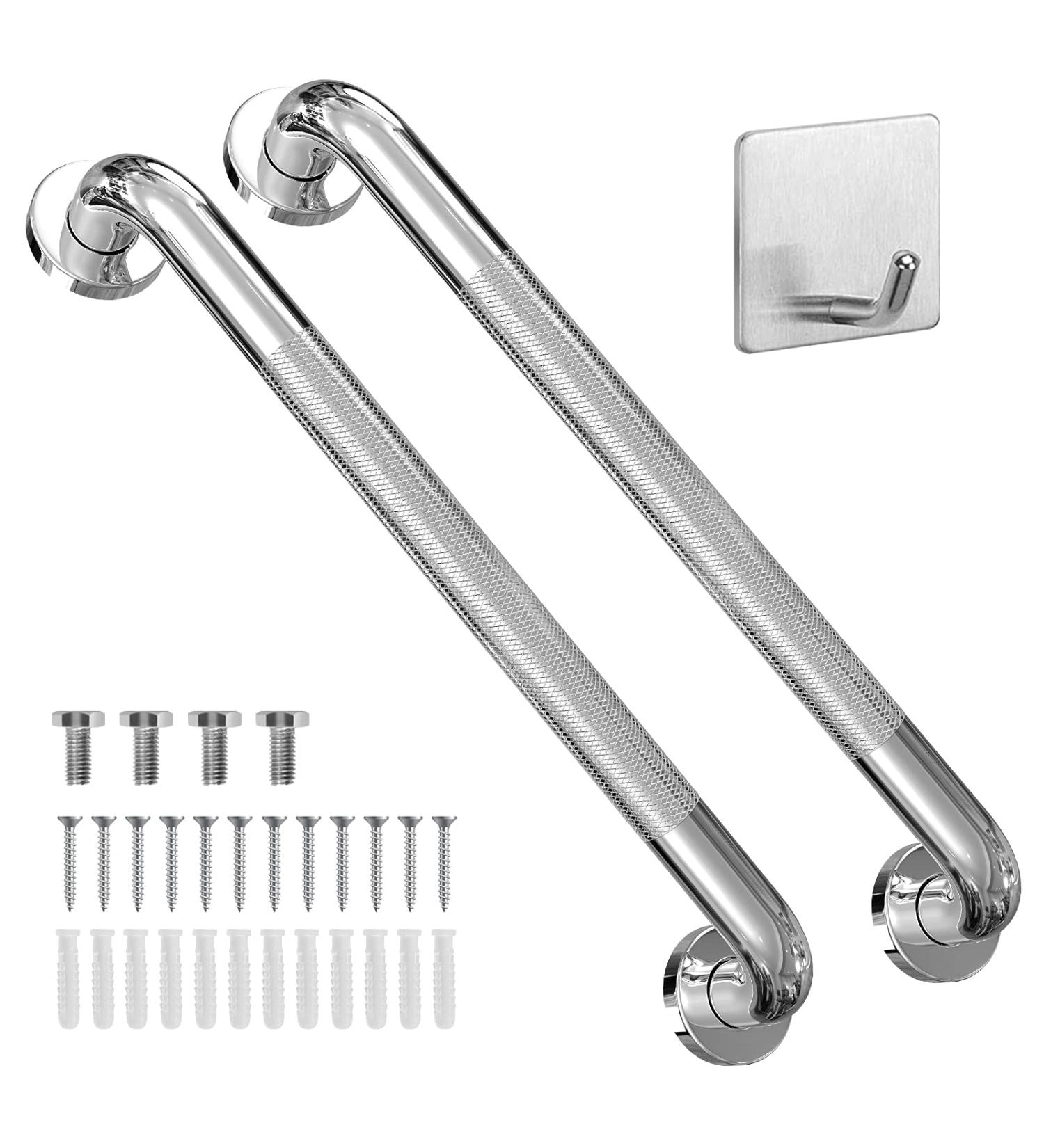 Grab Bars for Bathroom - 2Pack 16'' Grab Bars for Bathtubs and Showers Anti Slip Shower Grab Bar Knurled Shower Handle Assist Balance Support for Handicap Elderly Seniors Pregnant(16'') 16" - Buy Online on GoSupps.com