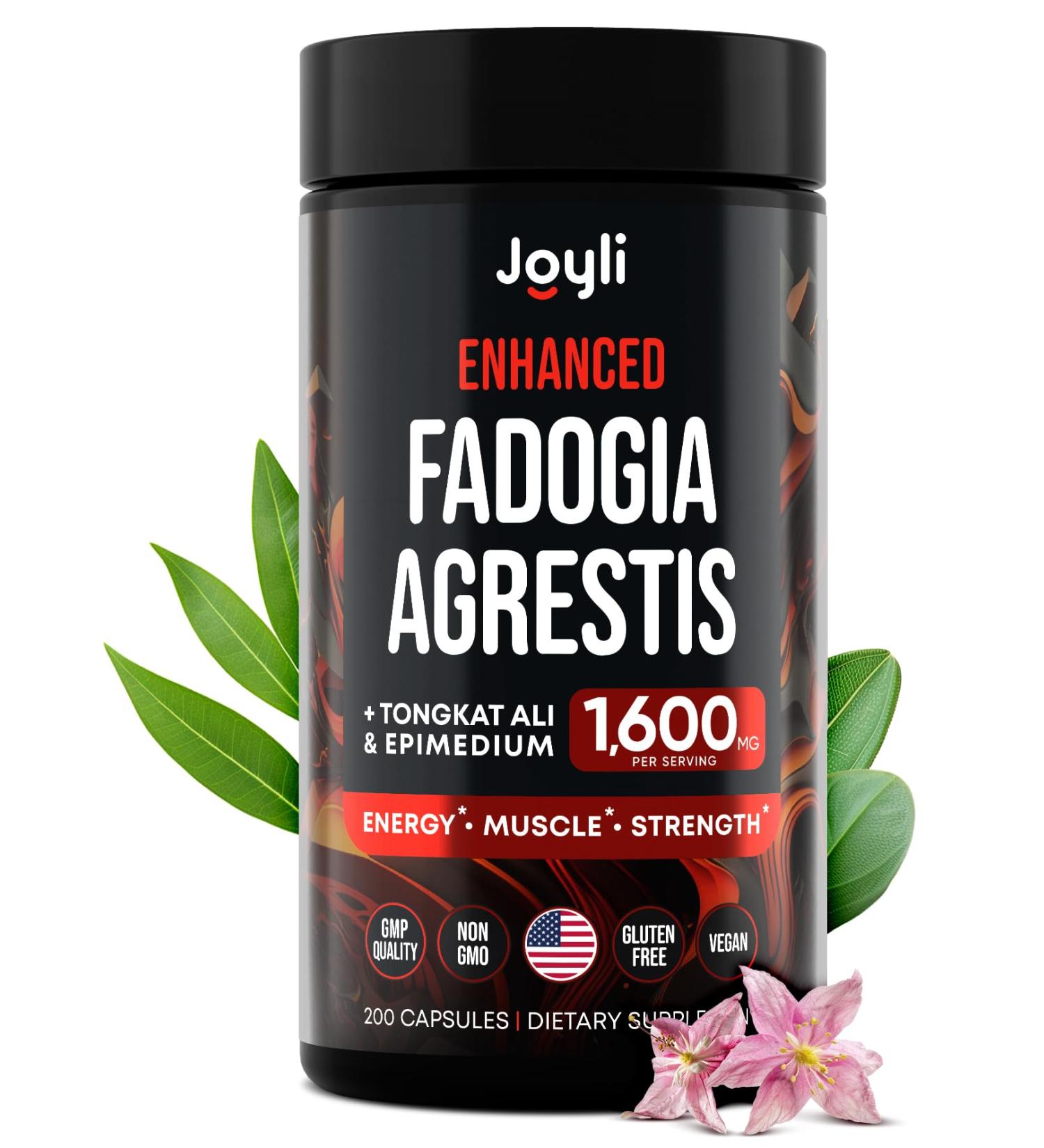 JOYLI Nutrition Fadogia Agrestis & Tongkat Ali - 1600MG Muscle Builder Supplement | 200 Vegan Capsules for Men | Boost Performance & Vitality - Buy Online on GoSupps.com