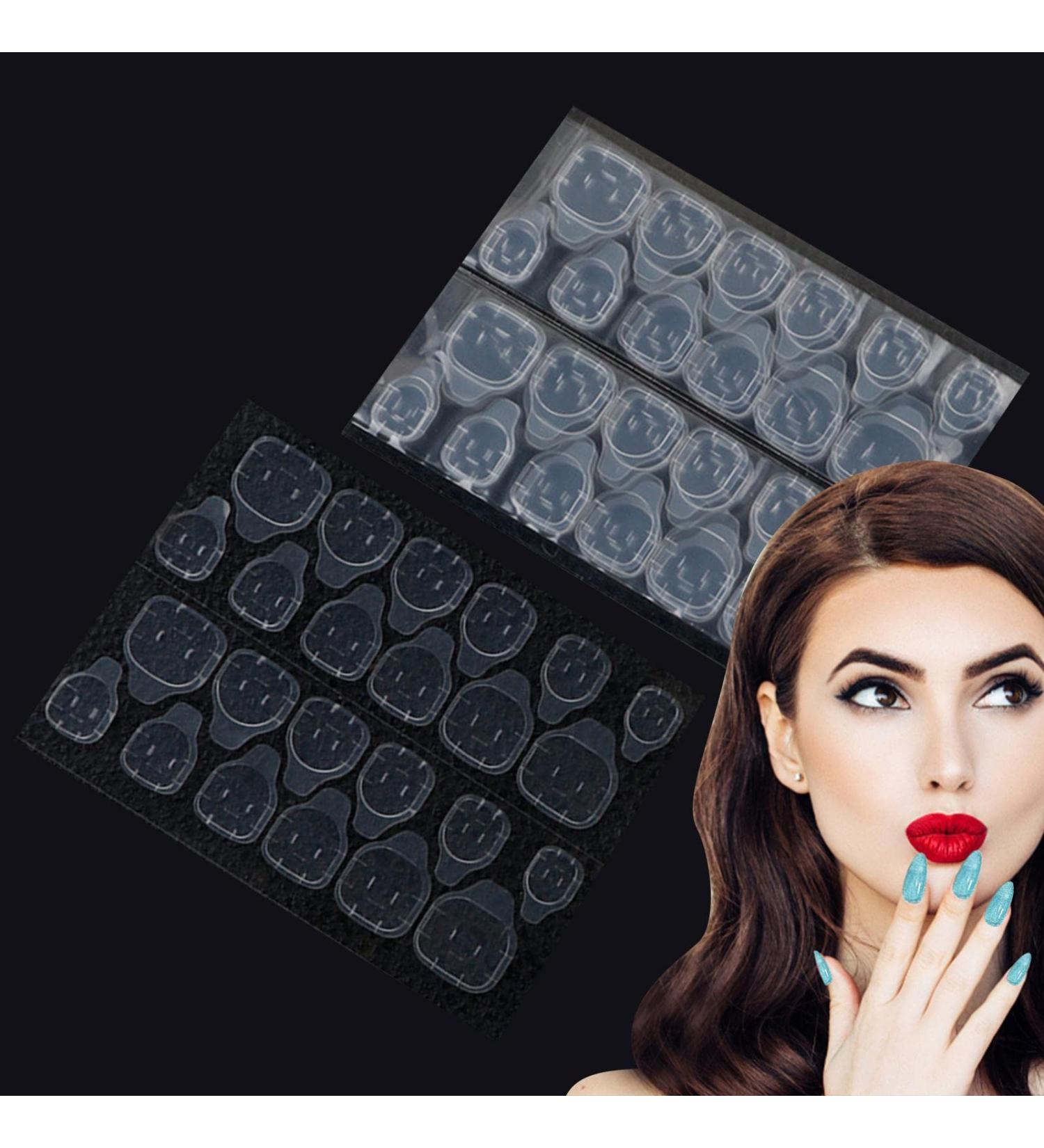 Adhesive Nail Tabs | 50 Sheets Adhesive Nail Glue - Waterproof Acrylic Jelly Sticks for Professionals or Beginners Double Sided Hulzogul Regular Style (White) - Buy Online on GoSupps.com