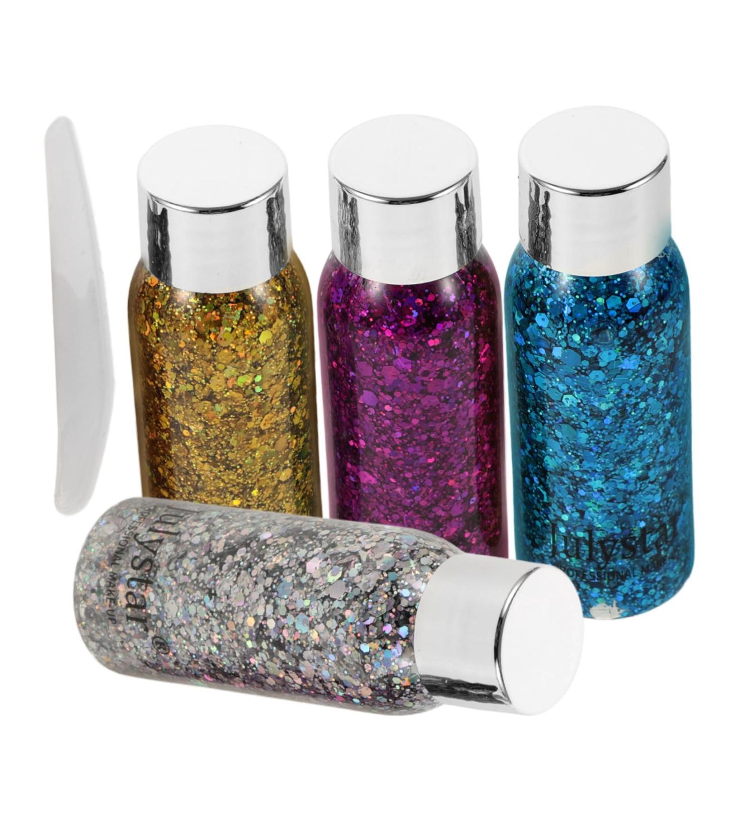 Beavorty 4pcs Set Colorful Eye Shadow Glitter for Body Face Glitter Halloween Makeup Glitter Liquid - Buy Online on GoSupps.com