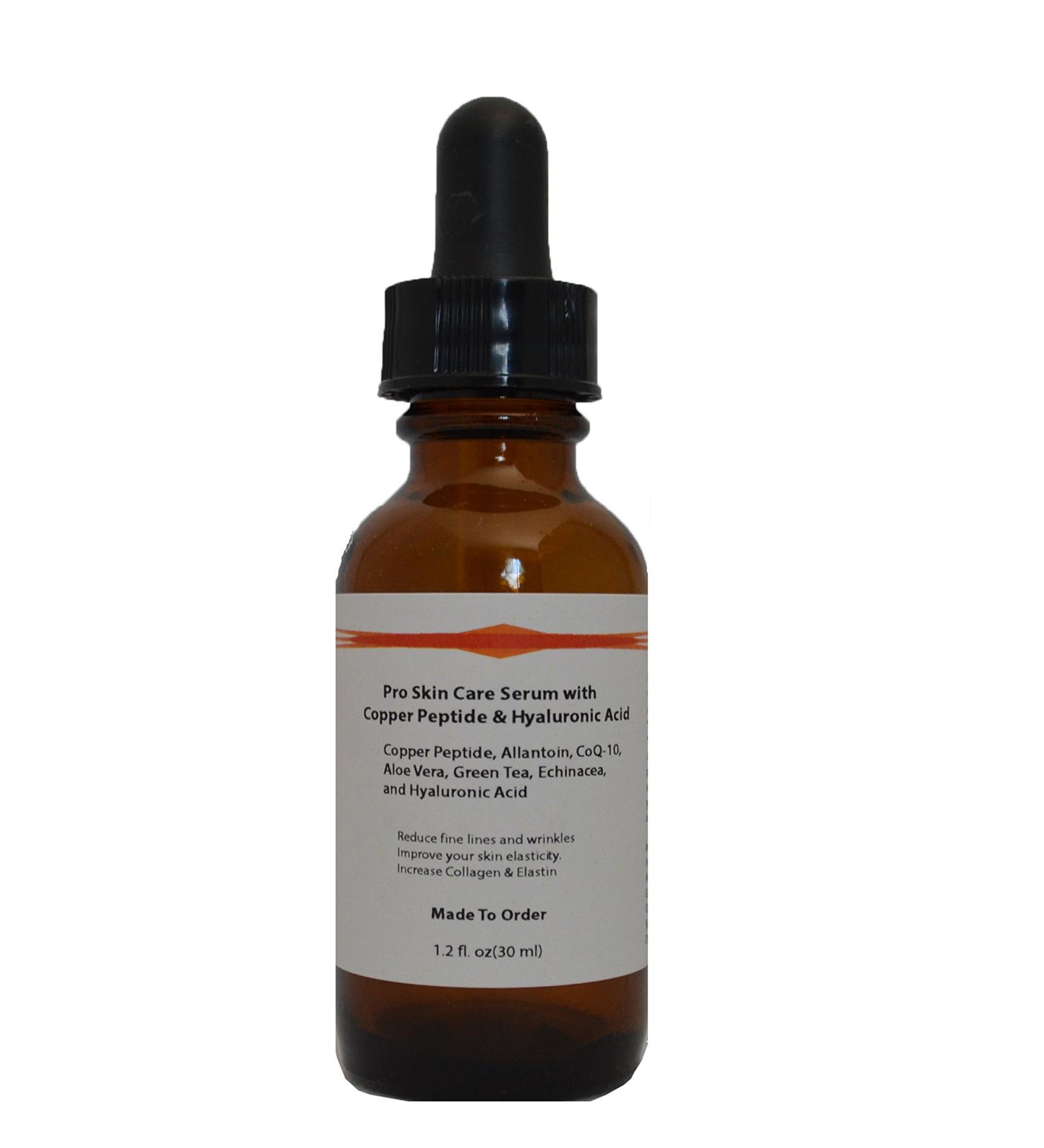 Copper Peptide (GHK-Cu) Pro Skin Care Serum with Hyaluronic Acid (1.2oz) 1.20 Fl Oz (Pack of 1)