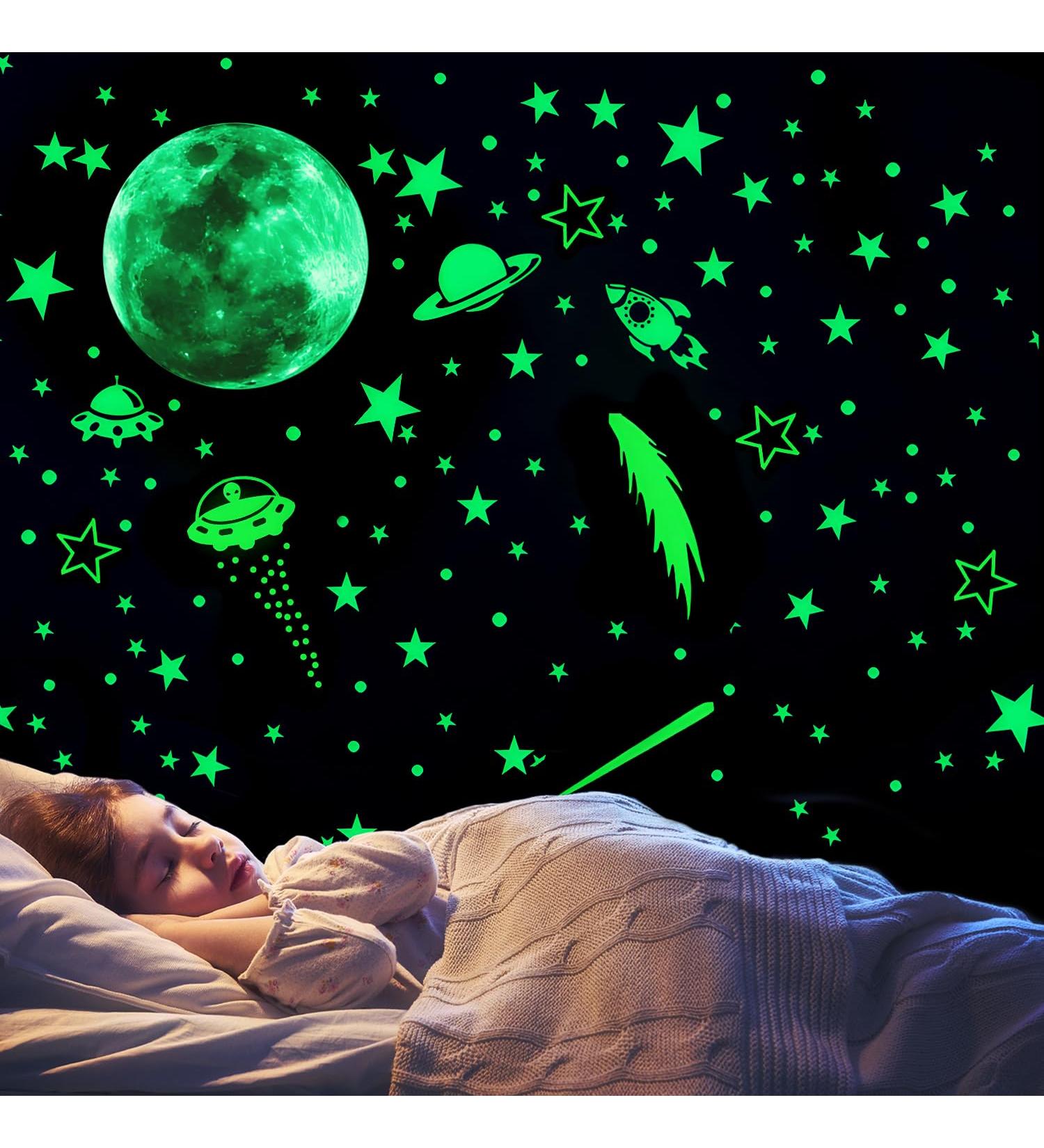 432pcs Blue Glow in The Dark Rocket, Planets, and Stars Wall Stickers - Nursery & Bedroom Decor - Buy Online on GoSupps.com