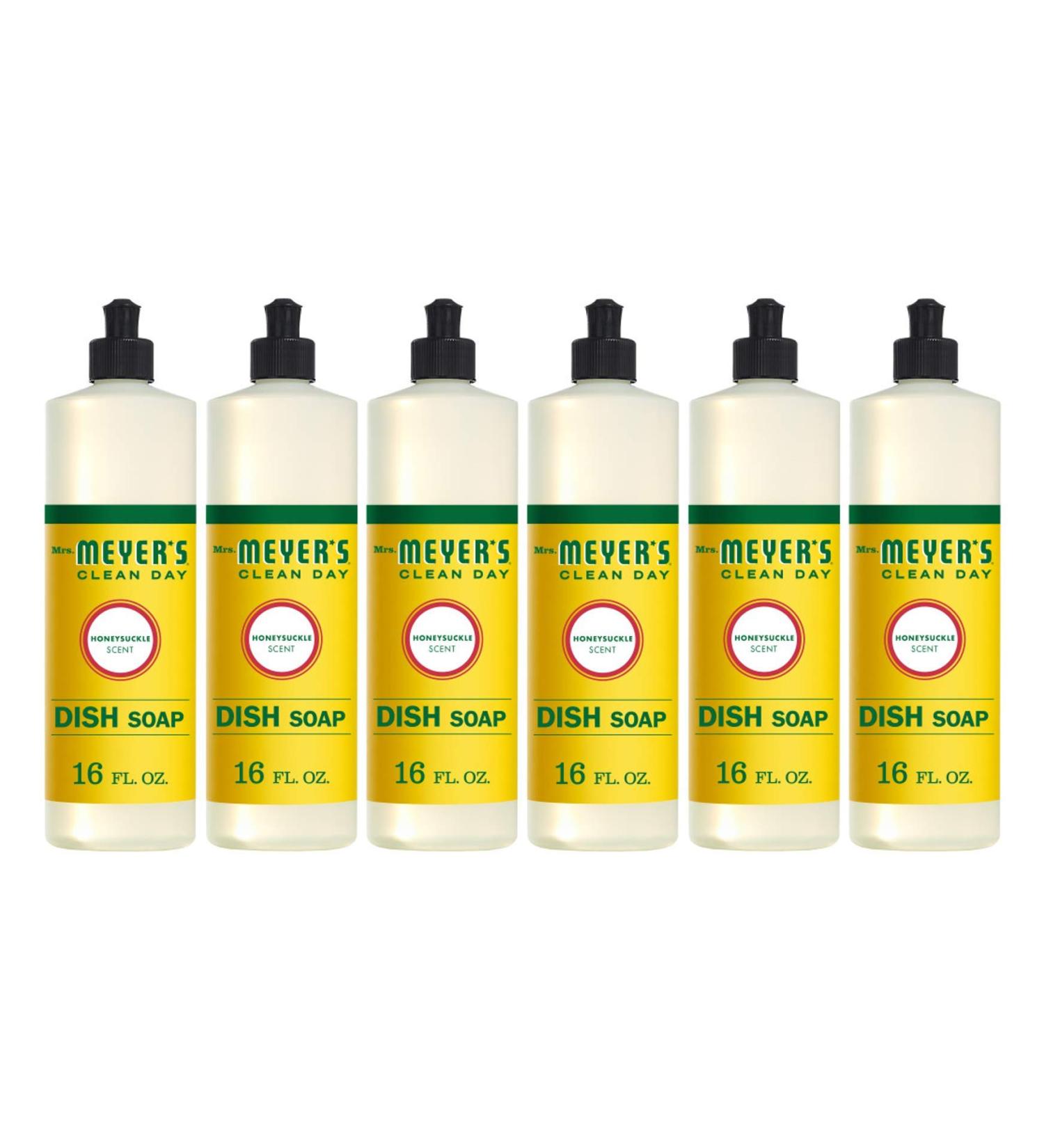 Mrs. Meyer's Clean Day Honeysuckle Liquid Dish Soap - 16 oz (Pack of 6) | Cruelty-Free & Eco-Friendly - Buy Online on GoSupps.com