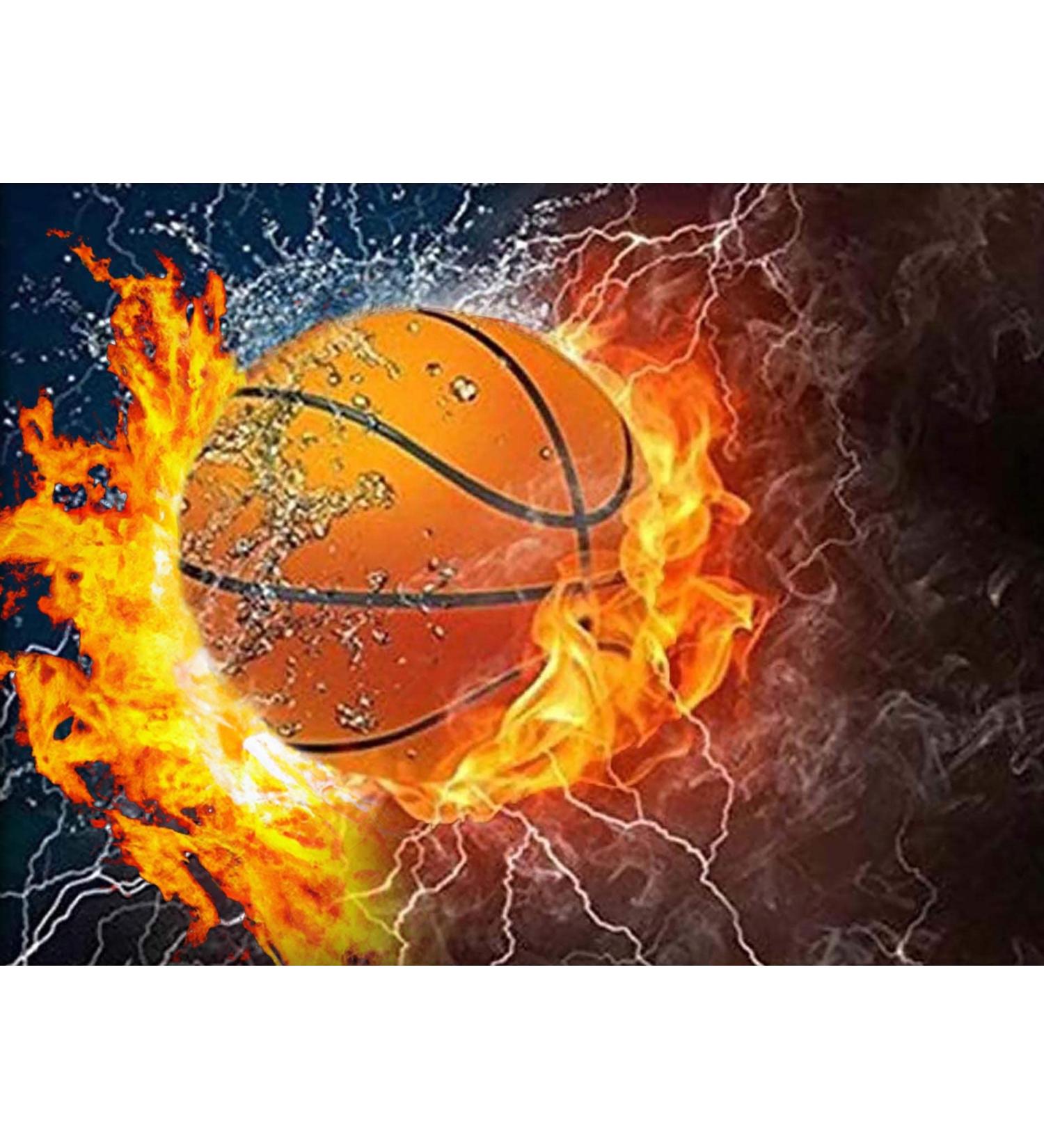 Diymood DIY 5D Diamond Painting Kit Basketball for Adults - Flame Full Drill Round Canvas Crafts - Crystal Embroidery Mosaic Picture - Home Wall Decor Gift - 12x16 inch - Buy Online on GoSupps.com