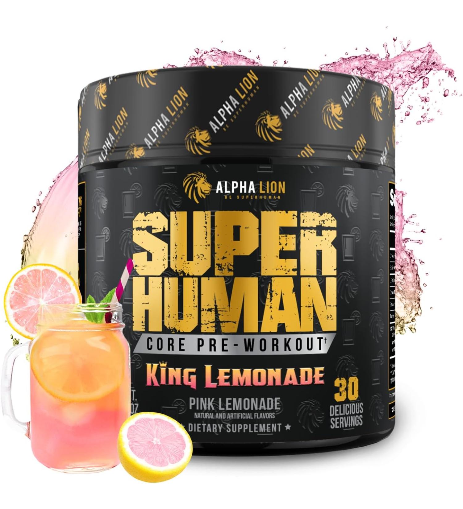 ALPHA LION Core Pre Workout with Creatine for Performance Beta Alanine for Muscle, L-Citrulline for Pump & Tri-Source Caffeine for Sustained Energy (30 Servings, King Lemonade Flavor) - Buy Online on GoSupps.com