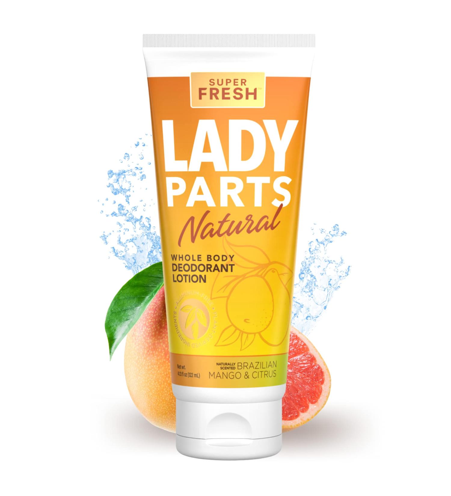 Super Fresh Lady Parts Deodorant - Aluminum Free & Hypoallergenic - Brazilian Mango & Citrus Scent - 4.1oz - Buy Online on GoSupps.com