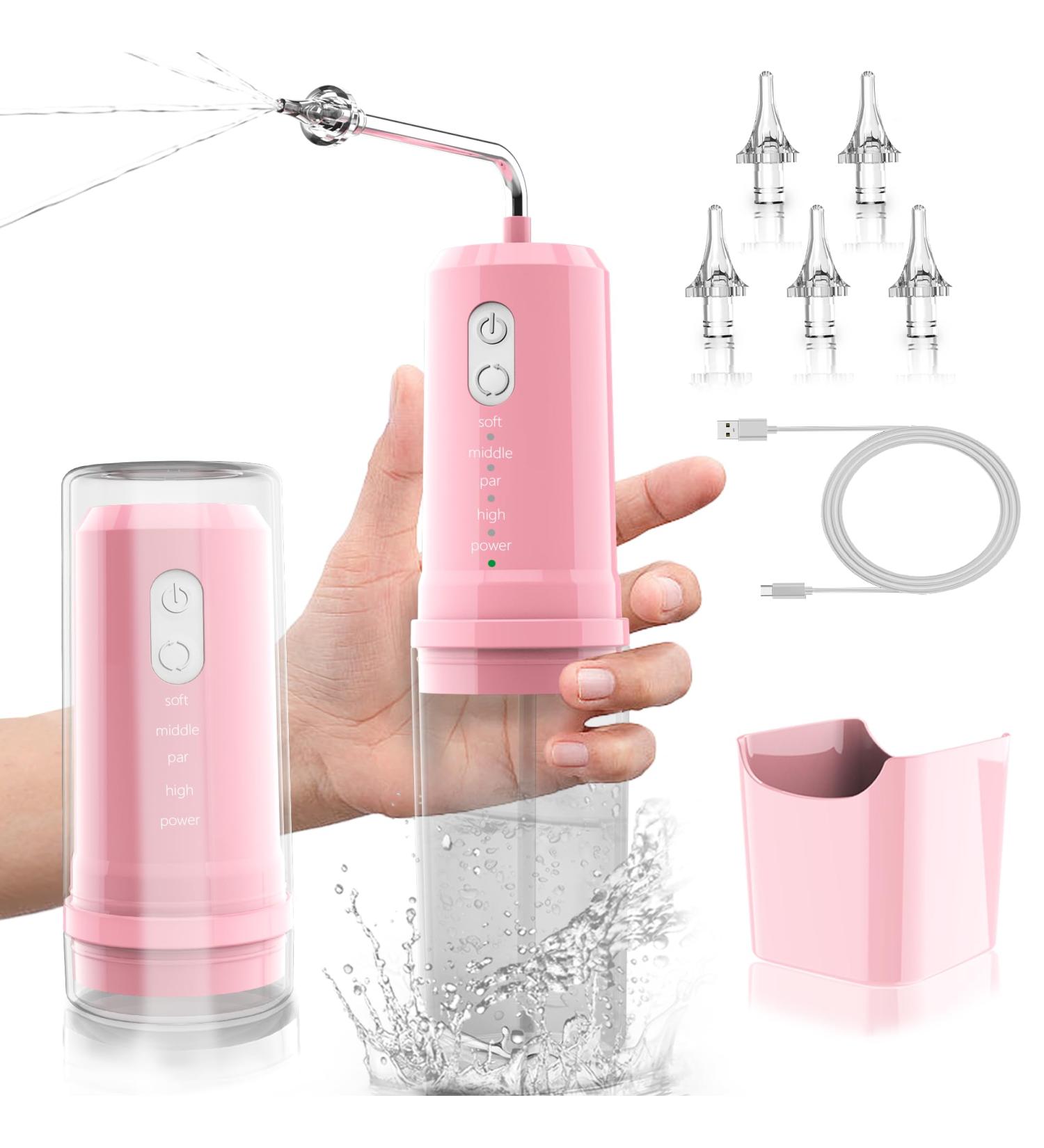 Ear Wax Removal Electric Ear Cleaner with 4 Modes Portable Ear Wax Cleaning Kit with Nozzles Basin IPX7 Waterproof USB-C Charging Water Ear Irrigation Flushing System for Adult and Kid Pink - Buy Online on GoSupps.com
