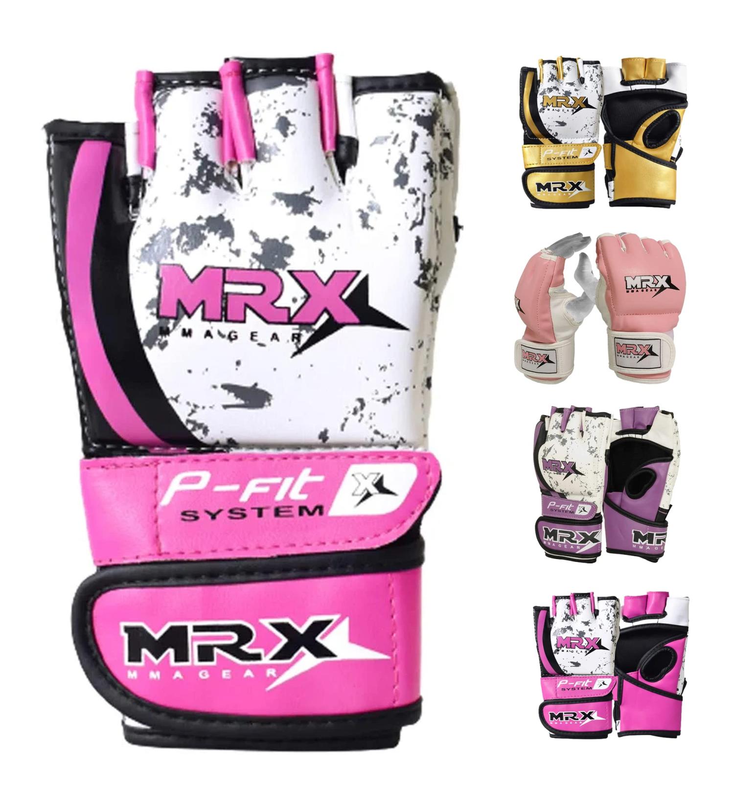MRX MMA Gloves for Men & Women | Kickboxing & Grappling Gloves | Pink Medium - Buy Online on GoSupps.com