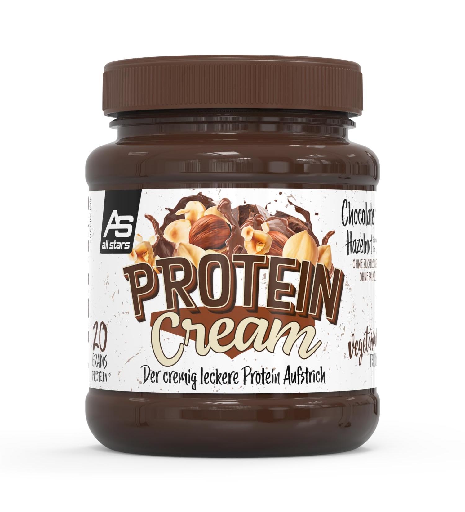 Buy All Stars Protein Cream Chocolate Hazelnut - Sugar-Free Palm Oil-Free 20% Whey Protein Delicious High-Protein Spread (330g) - International Shipping Available - Buy Online on GoSupps.com