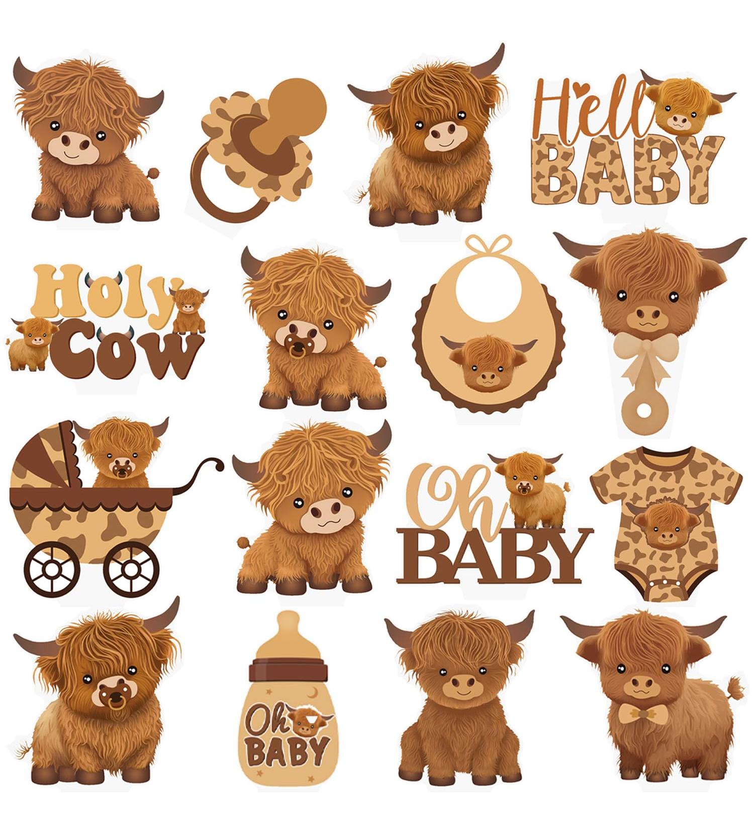 Highland Cow Baby Shower Cupcake Toppers Holy Cow Cupcake Toppers 48Pcs Highland Cow Baby Shower Decorations Cow Oh Baby Cupcake Picks for Holy Cow Baby Shower Birthday Supplies - Buy Online on GoSupps.com