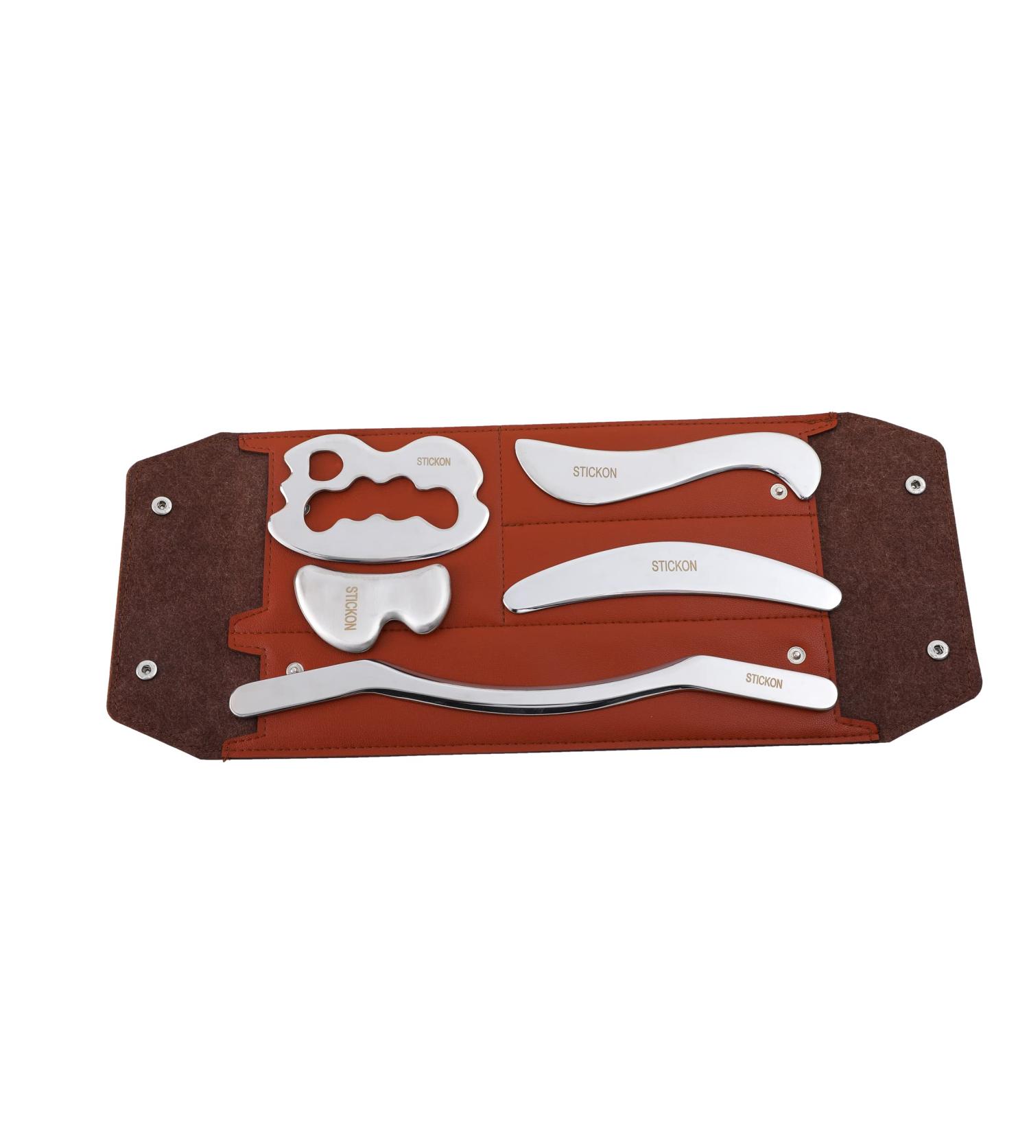 Buy Stickon Gua Sha Stainless Steel Massage Tool Set | Premium Soft Tissue Mobilization | International Shipping Available - Buy Online on GoSupps.com