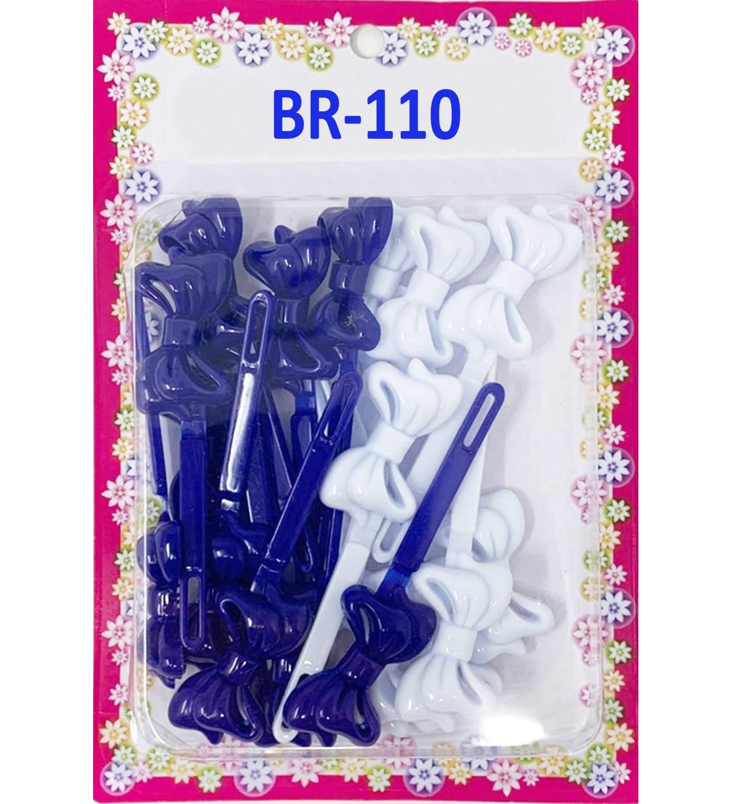Tara Girls 20pc Cute Self Hinge Plastic Bow Hair Barrettes - Multi Design Sunflower & Navi White | BR-110 - Buy Online on GoSupps.com