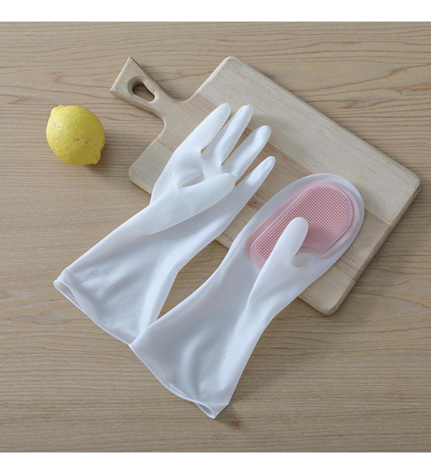 Housework: Dishwashing Gloves Plastic Latex Kitchen Cleaning Household Washing Washing Dishes (Pink) One-size-fits-all - Buy Online on GoSupps.com