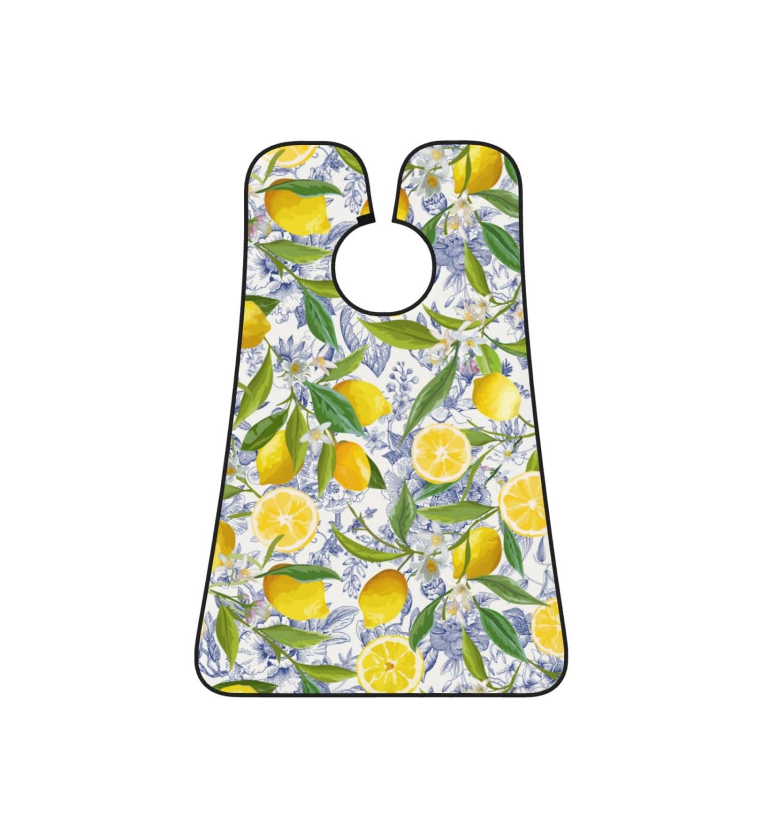 Lemon Floral Beard Bib | Watercolor Fruit Hair Catcher | Non-Stick Grooming Cloth for Shaving & Trimming | Perfect Men's Gifts - Buy Online on GoSupps.com