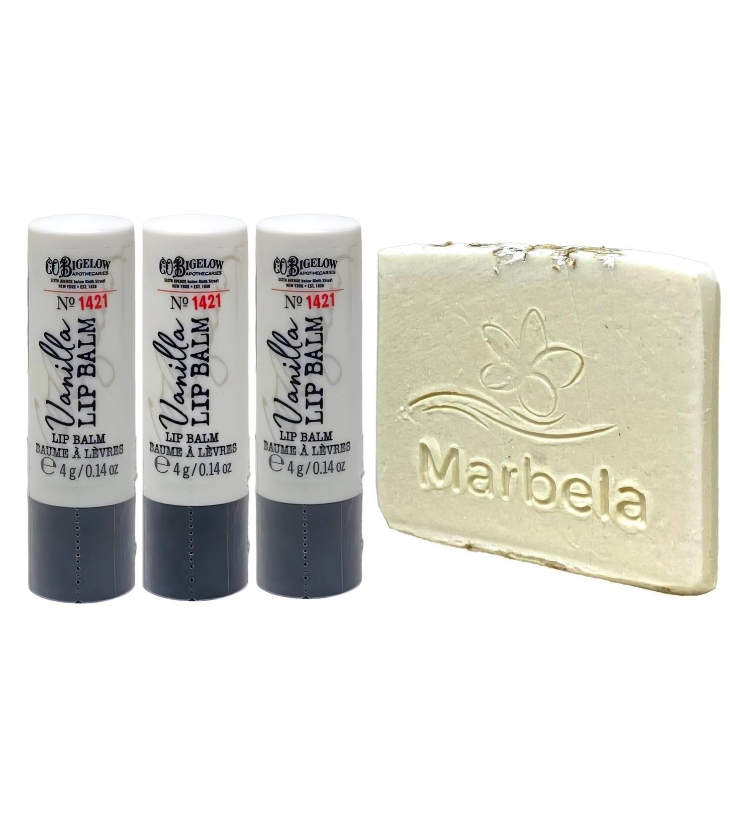 Bath & Body Works Vanilla 3 Lip Balm with a Natural Oats Sample Soap