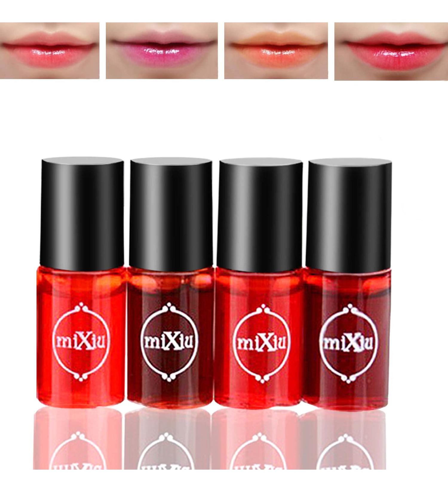 4Pcs Lip Tint Stain Set - Long Lasting Waterproof Lipstick and Liquid Blush for Women - Buy Online on GoSupps.com