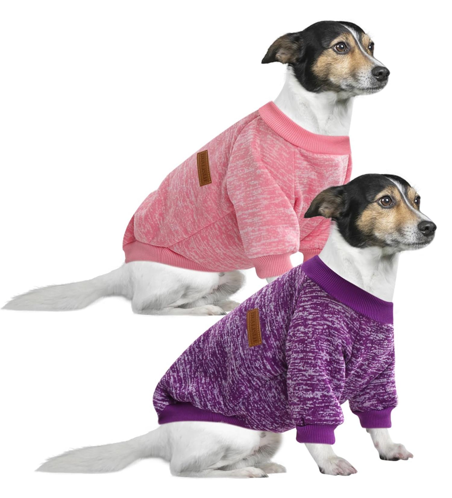 Huisalisiji 5XL Dog Sweater for Large Dogs | Warm Lightweight Hoodie - Soft Texture & Elasticity (Pink + Purple) - 2PC Set - Buy Online on GoSupps.com