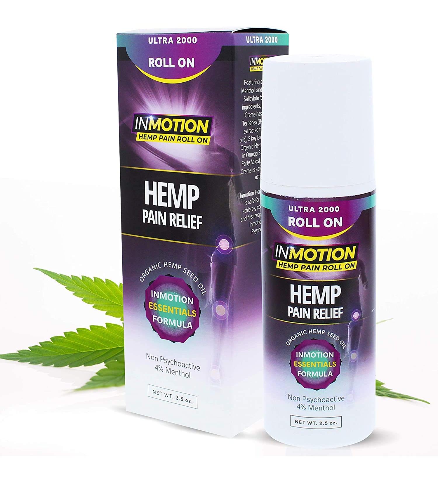 Inmotion Hemp Roll On for Pain - Premium Ultra Strength Relief for Joint, Muscle & Back - Fast Acting and Long Lasting - Odorless Hemp Oil Formula - Buy Online on GoSupps.com