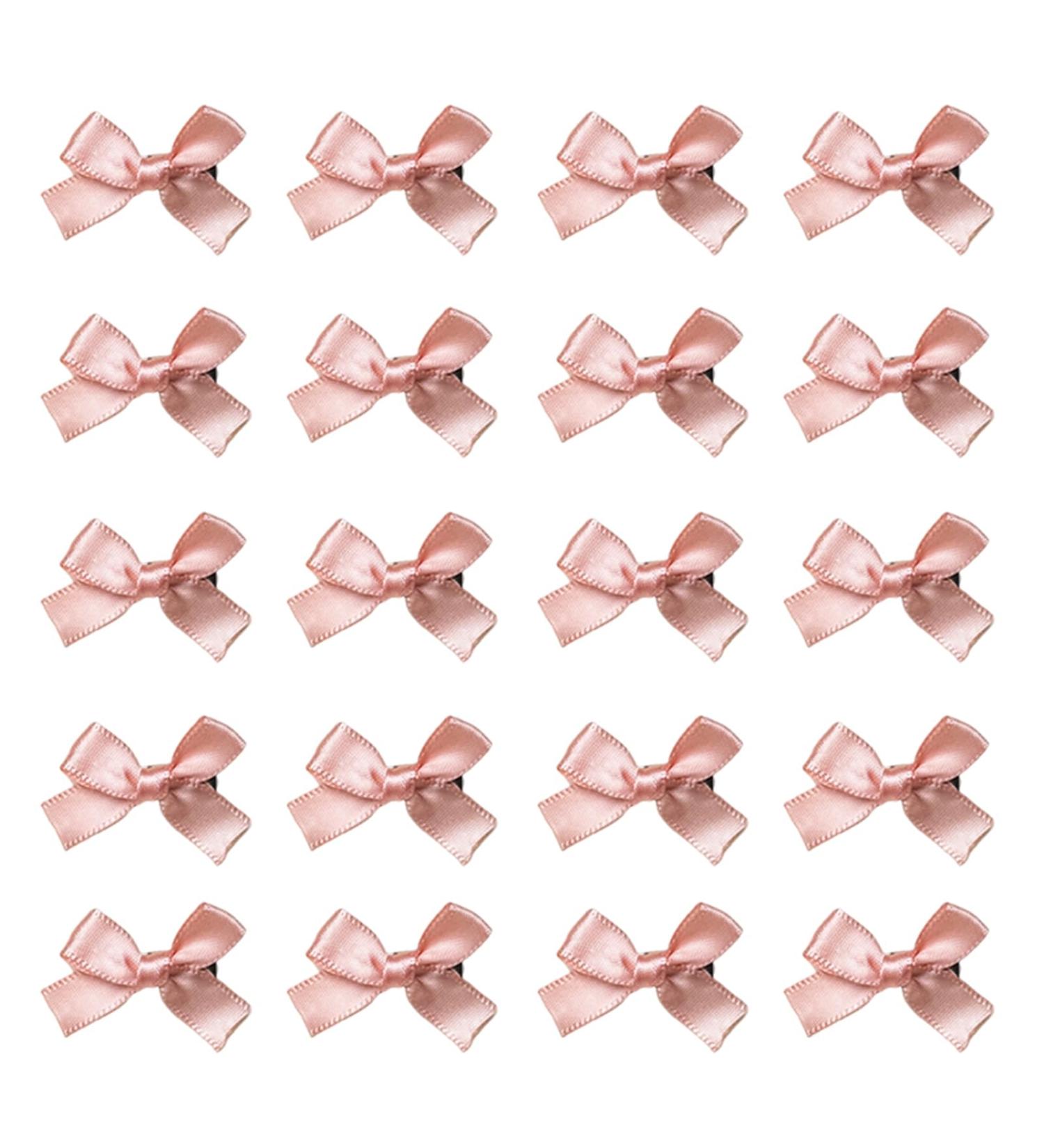 20Pcs Girl Bowknot Decor Hair Pin with Strong Inner Teeth Ribbon Bow Decor Bang Hair Clip Hair Accessory Light Pink - Buy Online on GoSupps.com