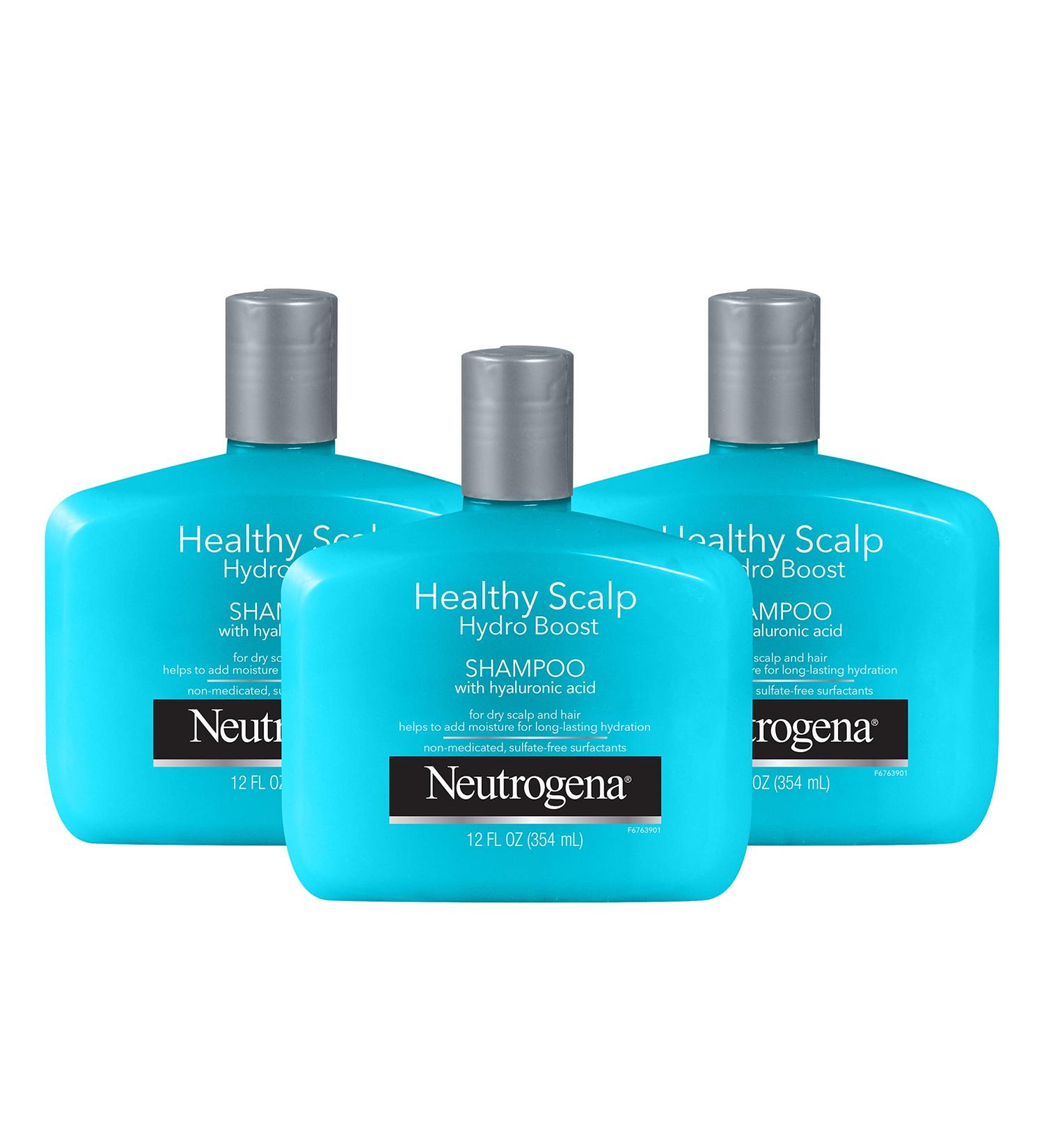 Neutrogena Healthy Scalp Hydro Boost Shampoo 12 Fl Oz (Pack of 3) - Hydrating Hyaluronic Acid, pH-Balanced, Paraben & Phthalate-Free - for Dry Hair, Scalp - Color-Safe - Buy Online on GoSupps.com