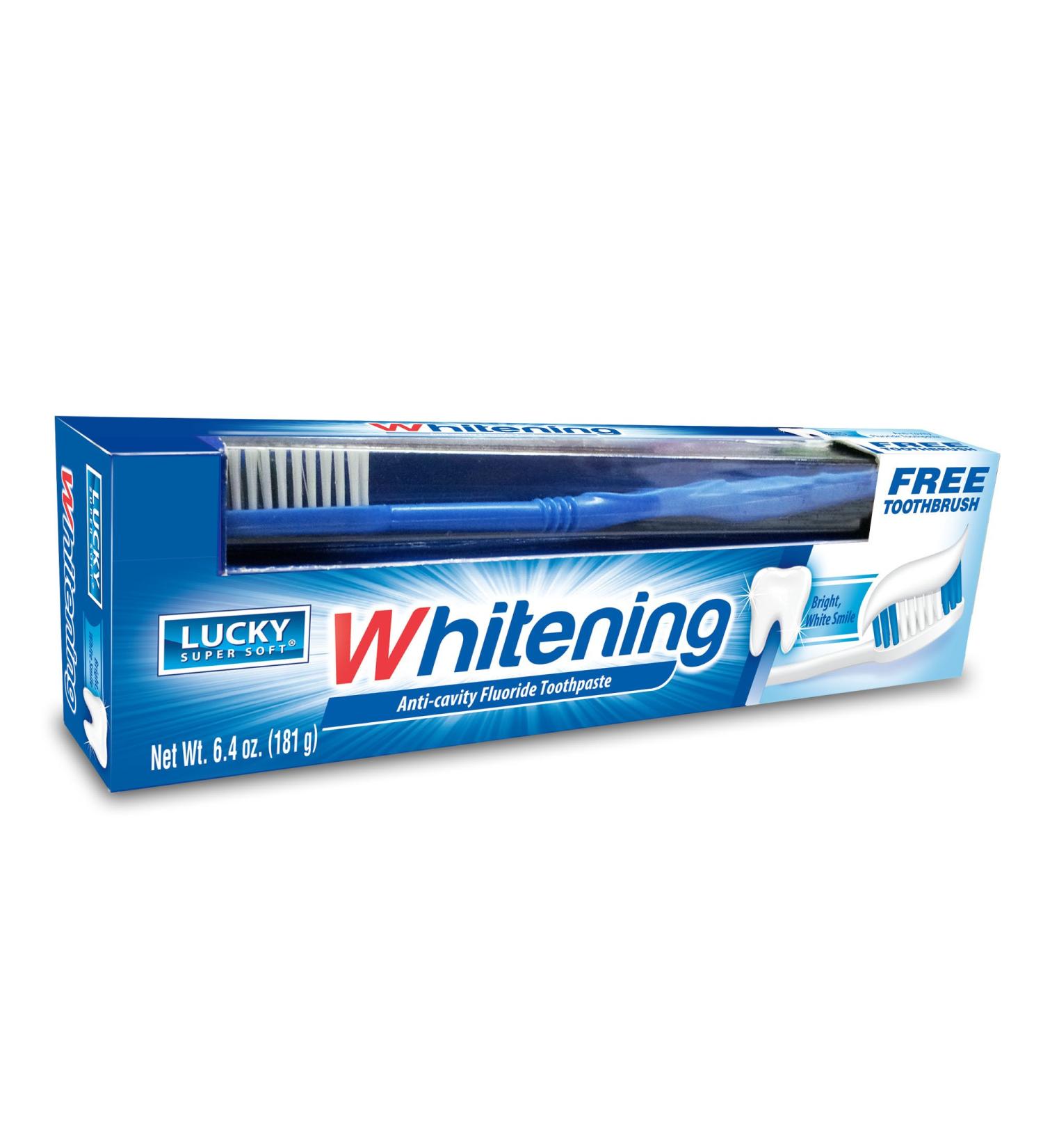 Lucky Super Soft Adult Whitening Toothpaste 6.4 Ounce 6.4 ounce (Pack of 1)