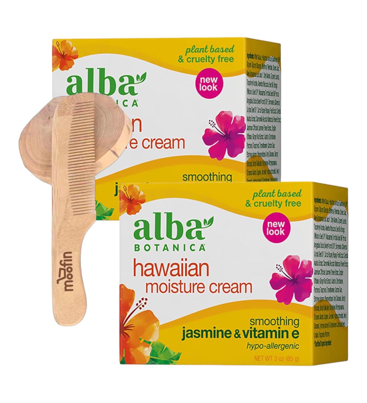 Hawaiian Face Moisture Cream 3 Oz - Deep Hydrating Plant-Based Moisturizer with Jasmine Vitamin E Aloe & Papaya - Hypoallergenic Bundle Pack of 2 with Hair Tie - Buy Online on GoSupps.com