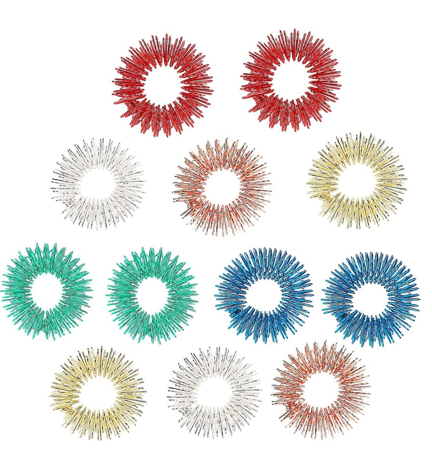 Dulspue Massage Rings for Fingers - 12 Piece Acupressure Ring Set for Stress Relief & Improved Circulation - 6 Colors Available - Buy Online on GoSupps.com