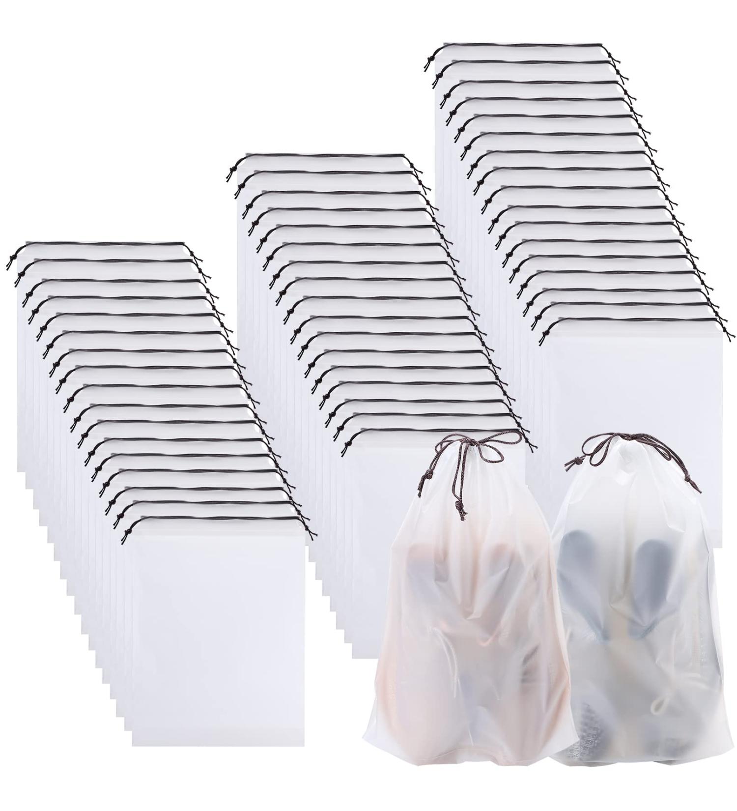 50 Pack Clear Travel Shoe Bags - Dustproof & Waterproof Storage Organizers for Women and Men - Buy Online on GoSupps.com