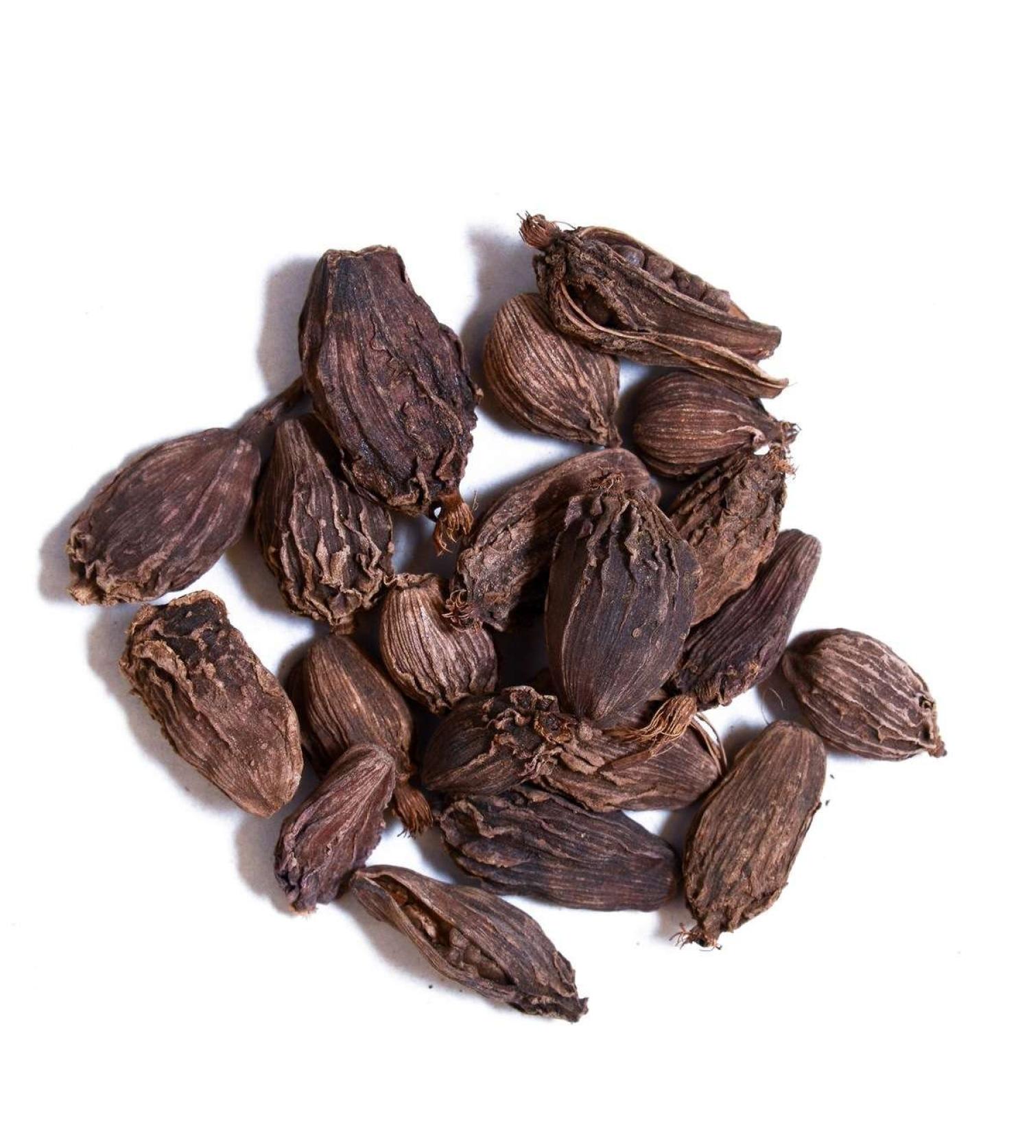 Thimble's Organic black cardamom pods with Indian spicy flavor Badi Elaichi 200g