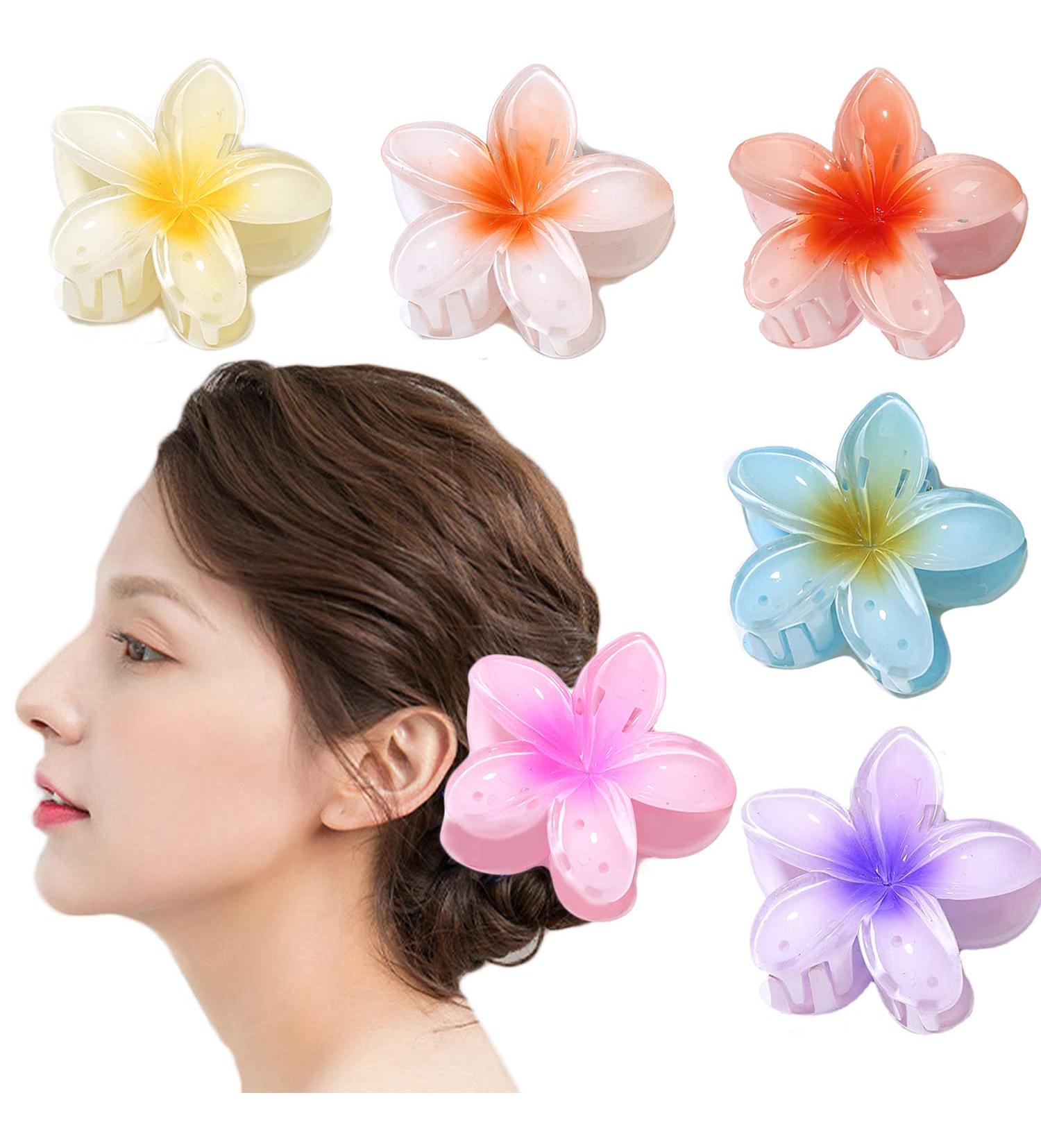 WUBAYI Flower Hair Clips - Non Slip Strong Hold Claw Clips for Medium to Thick Hair - 6 Pcs for Women and Girls - Ideal for Straight, Curly & Wavy Hair - Buy Online on GoSupps.com
