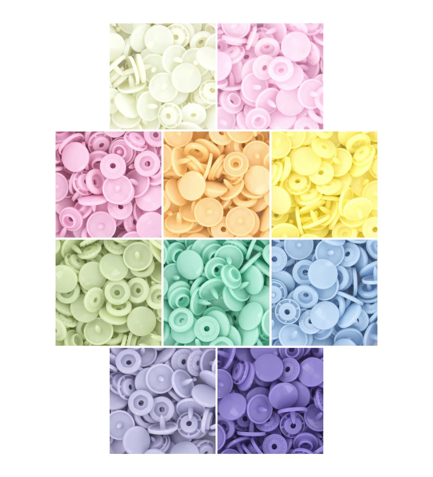 I Like Big Buttons! Starter Pack - 250 Complete KAM Snaps for Cloth Diaper/Bibs/Nappies (Pastel Spectrum) - Buy Online on GoSupps.com