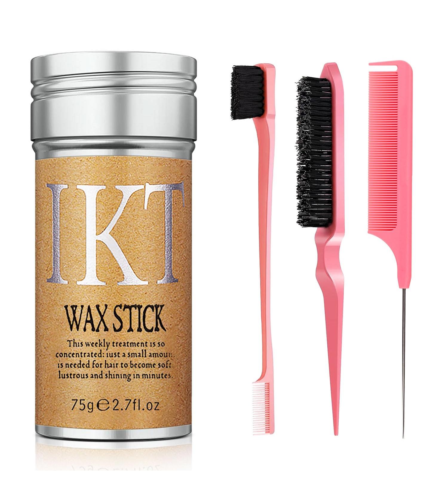 Hair Styling Set - Pink Wax Stick Edge Brush & Tail Comb for Wig Styling & Edge Control | International Shipping Available - Buy Online on GoSupps.com